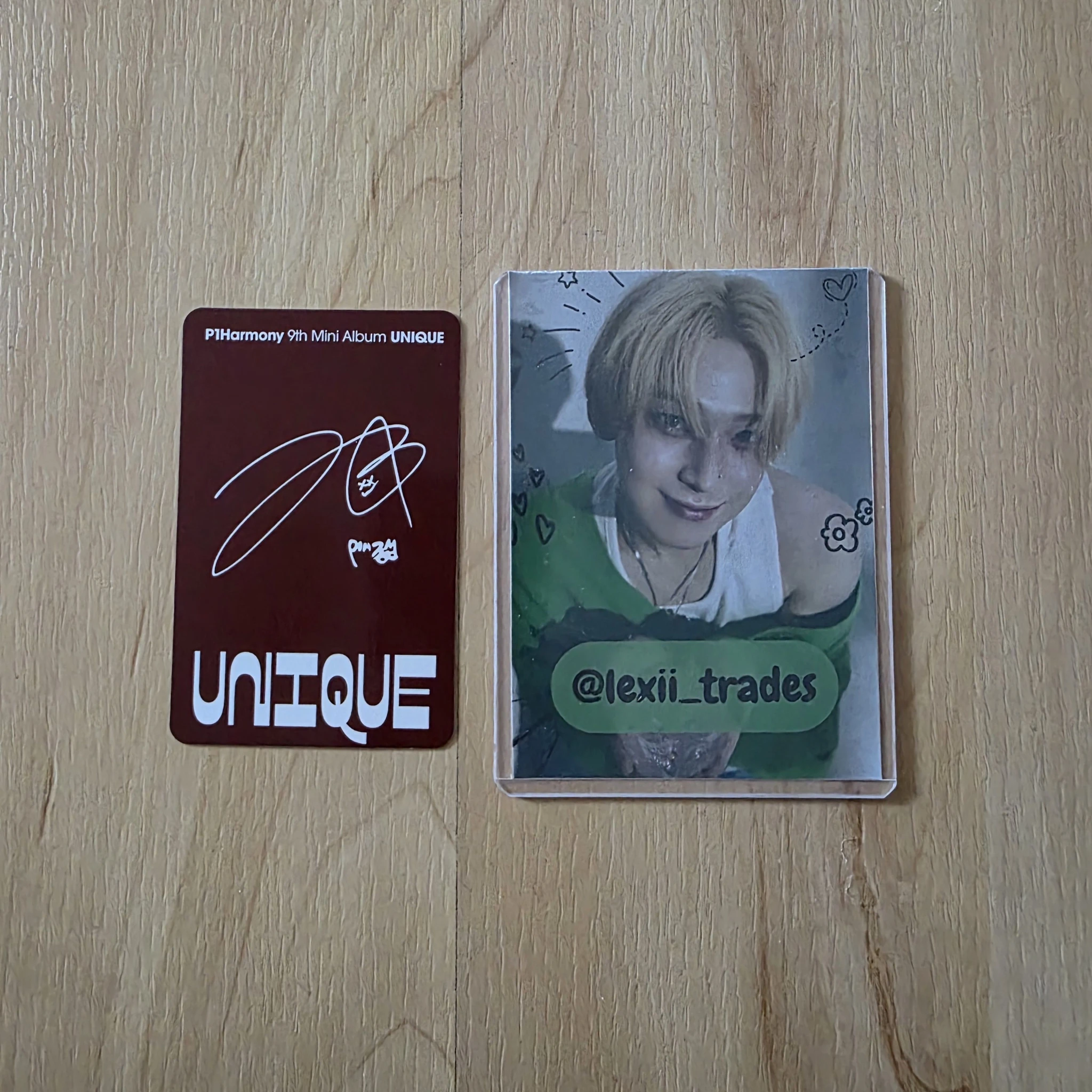 P1Harmony Jongseob P1Harmony - Jongseob - UNIQUE Album A version album photocard listing photo 2