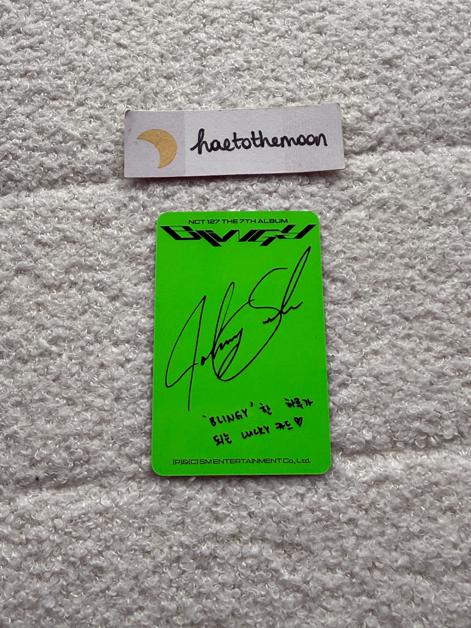 NCT 127 Johnny NCT 127 - Johnny - BLINGY Album jet poster version album photocard listing photo 2