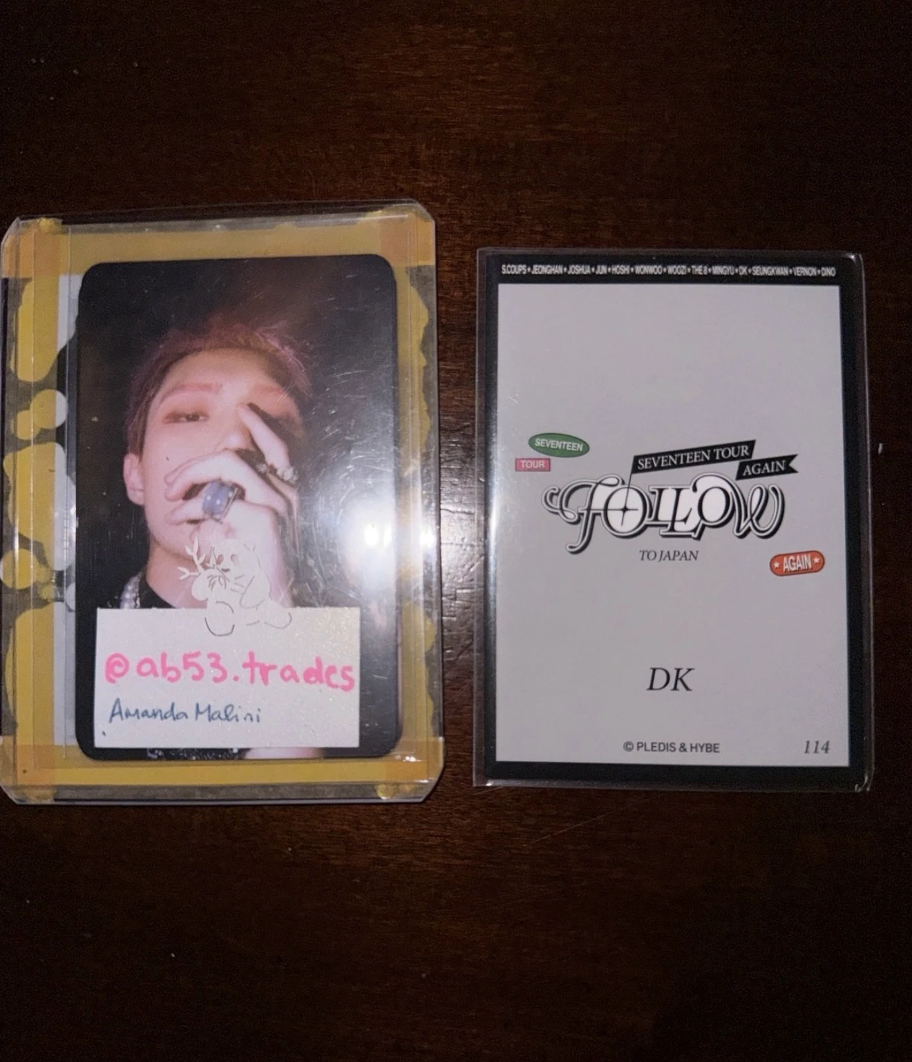 SEVENTEEN DK SEVENTEEN - DK - [FOLLOW AGAIN] TOUR Event japan merch photocard jacket photocard set listing photo 2