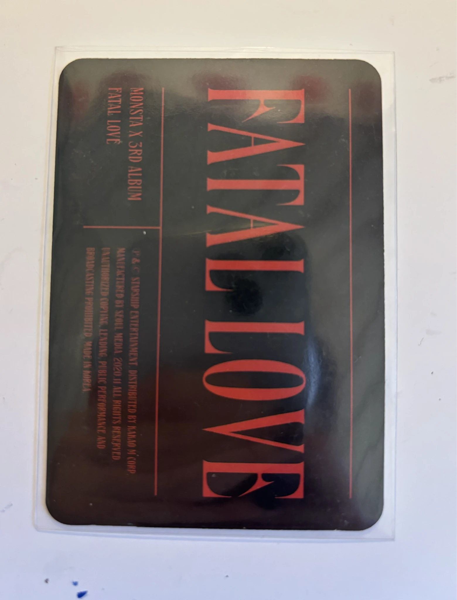 MONSTA X Kihyun MONSTA X - Kihyun - Fatal Love Album album photocard version 1 listing photo 2