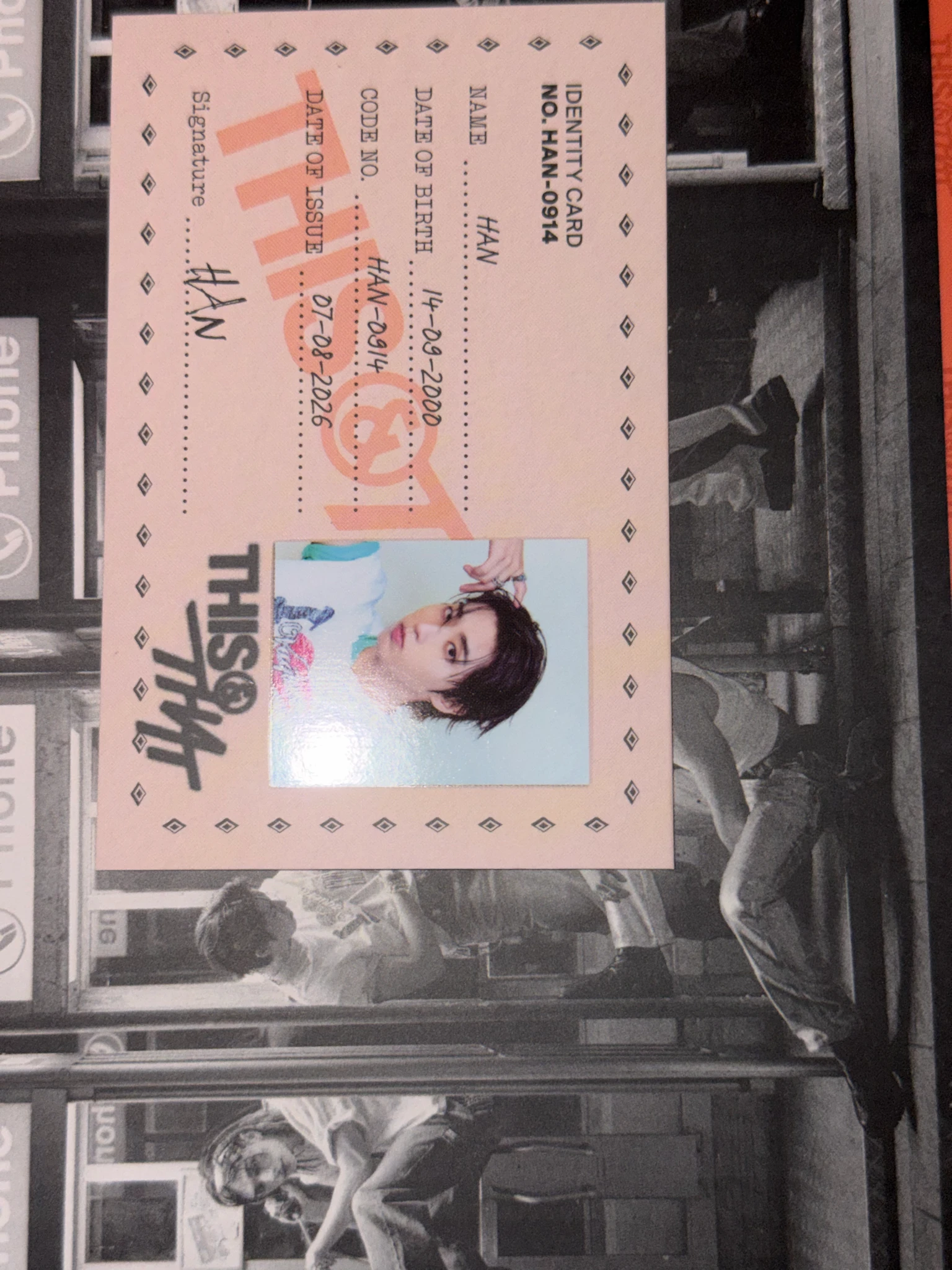 Stray Kids HAN Stray Kids - HAN - This & That Album album photocard id card that version listing photo 2
