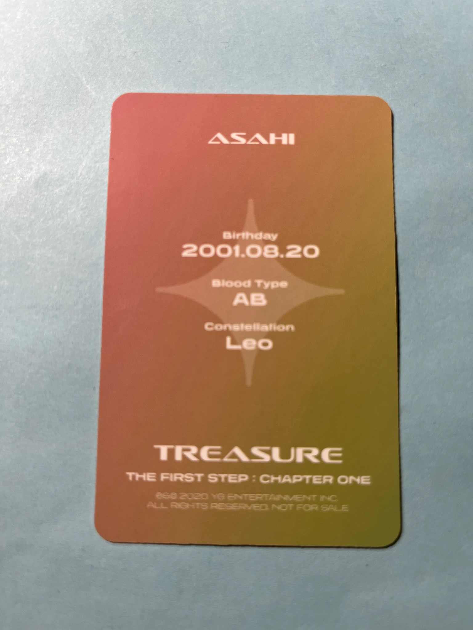 TREASURE Asahi TREASURE - Asahi - THE FIRST STEP: CHAPTER ONE Album album photocard white version version 3 concept photocard listing photo 2