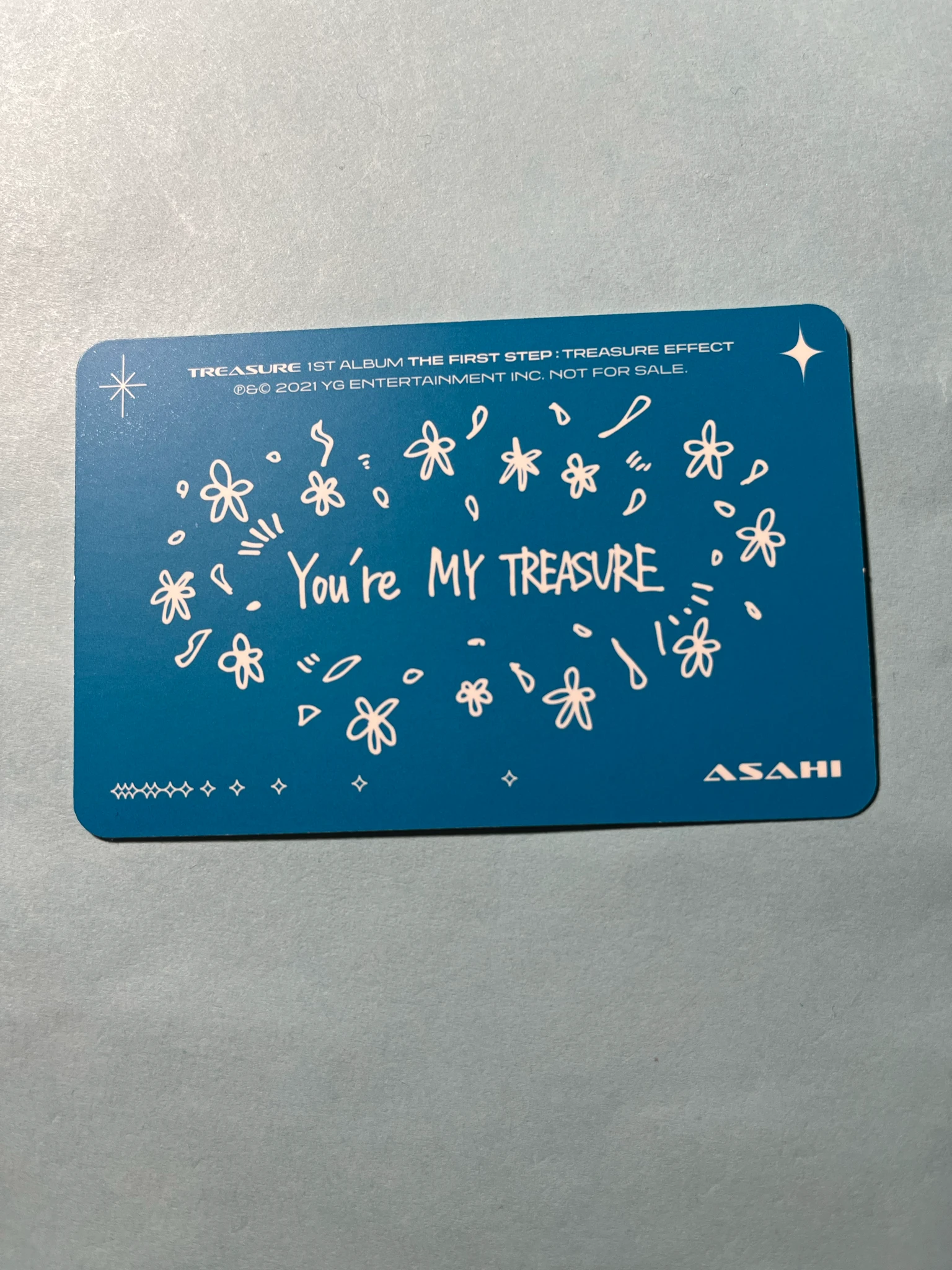 TREASURE Asahi TREASURE - Asahi - THE FIRST STEP : TREASURE EFFECT Album album photocard blue version version 1 concept photocard listing photo 2