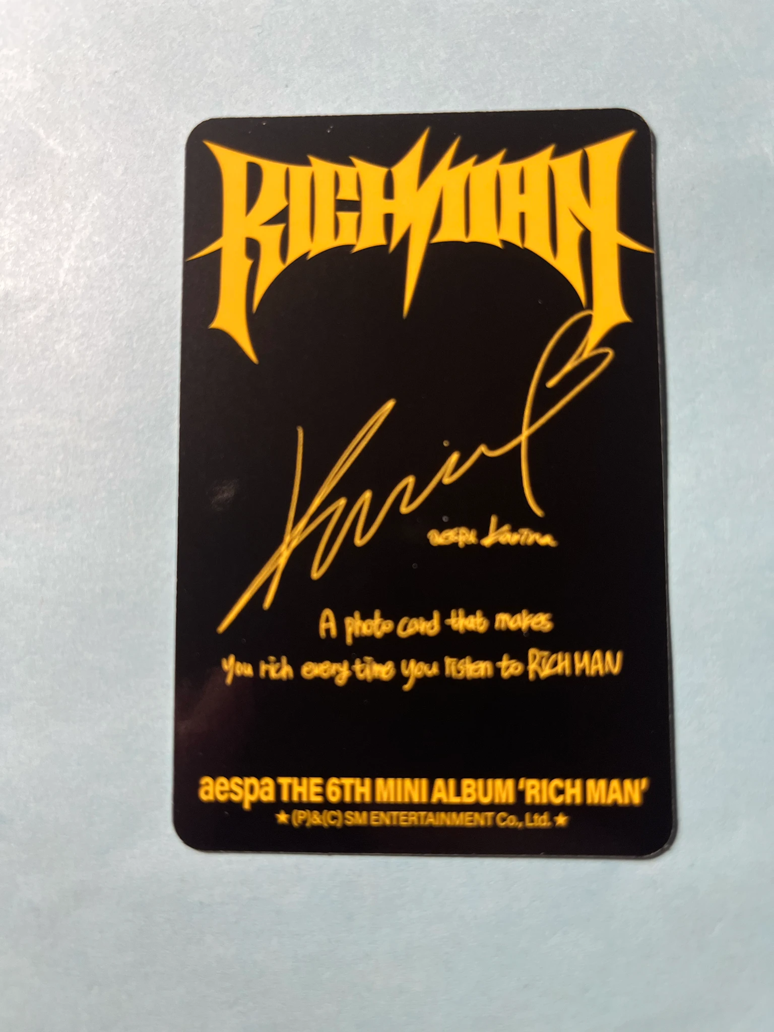 aespa Karina aespa - Karina - Rich Man Album album photocard burst version listing photo 2