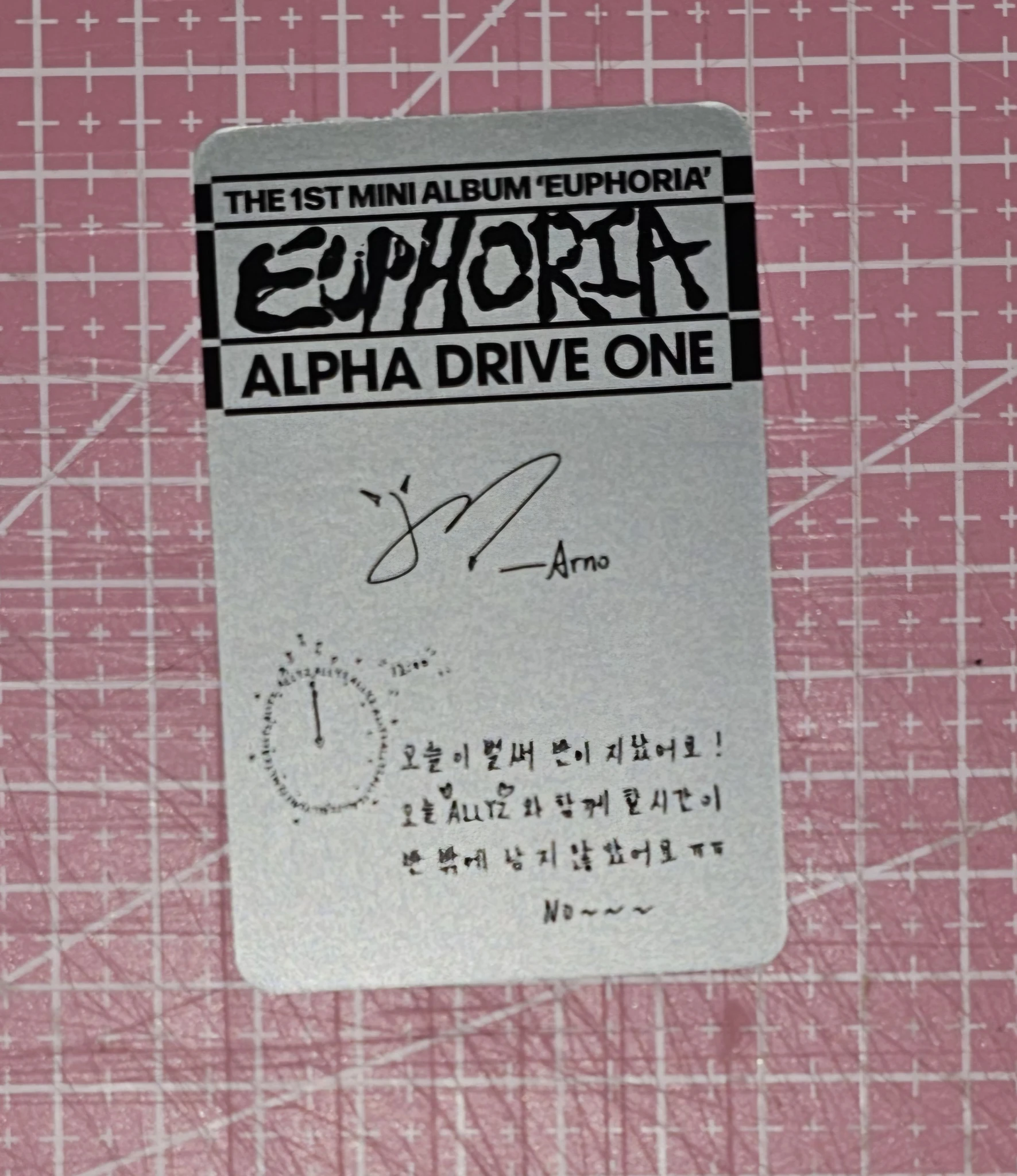 ALPHA DRIVE ONE Arno ALPHA DRIVE ONE - Arno - EUPHORIA Album album photocard listing photo 2