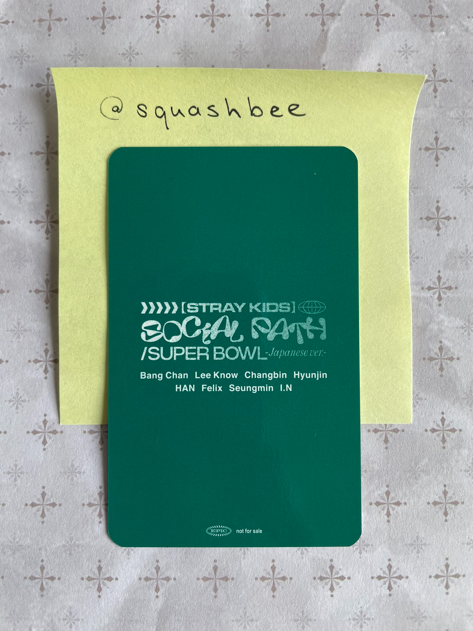 Stray Kids Stray Kids - I.N & Seungmin - Social Path Album album photocard jpfc (japan fanclub) listing photo 2