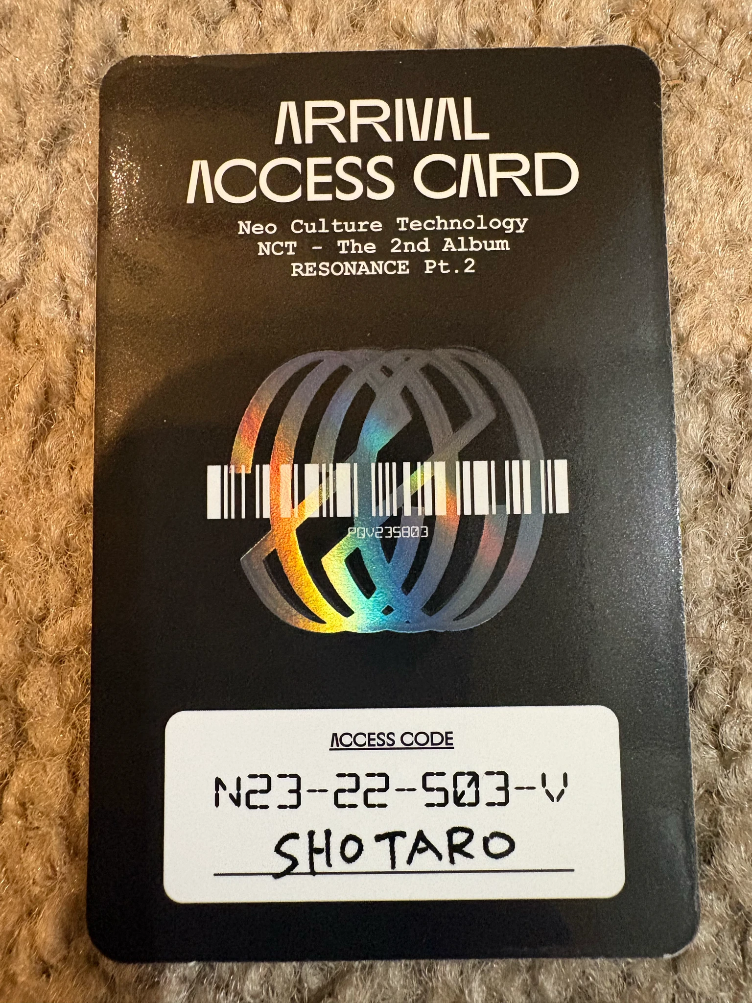 NCT Shotaro NCT - Shotaro - NCT 2020 Resonance Pt.2 Album arrival version id card album photocard holographic (hologram) listing photo 2