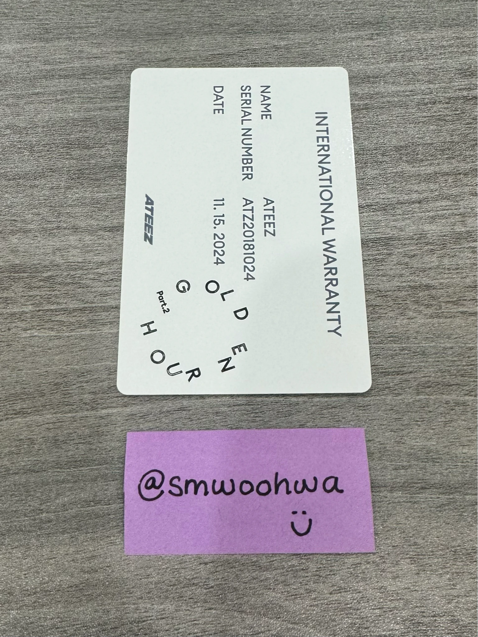 ATEEZ Yunho ATEEZ - Yunho - Golden Hour : Part 2 Album album photocard To Ver. Z Ver listing photo 2