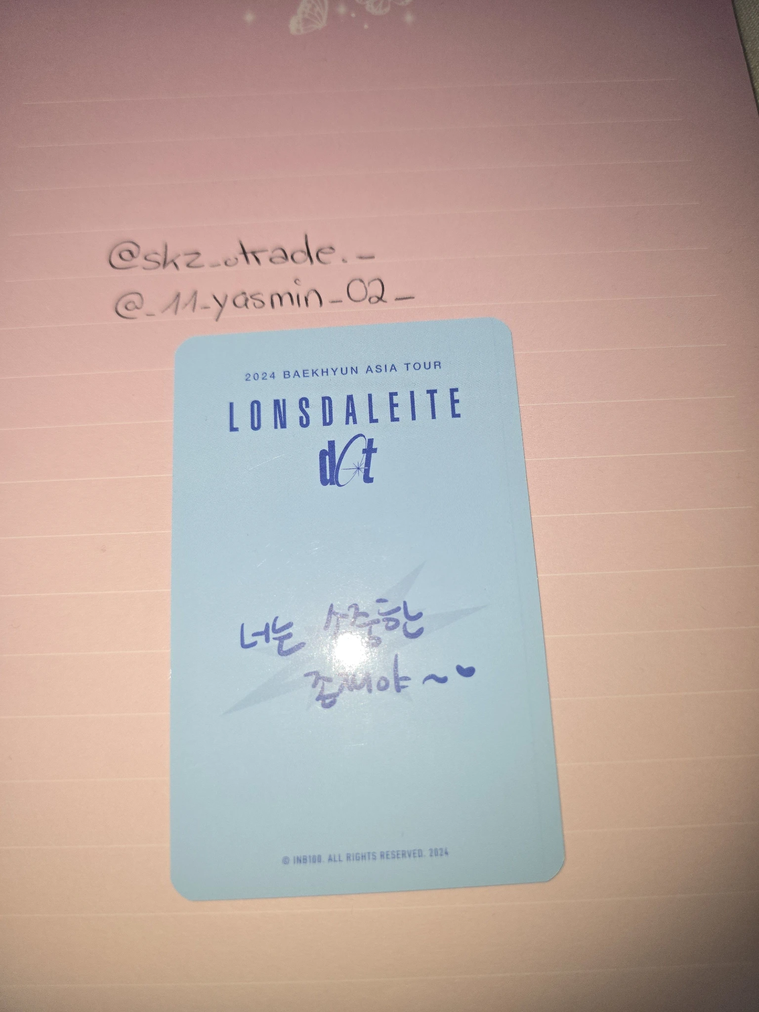 EXO Baekhyun EXO - Baekhyun - 2024 BAEKHYUN Asian Tour 'Lonsdaleite' + 2024 Lonsdaleite [dot] Encore Event encore merch photocard random pack special version trading card listing photo 2
