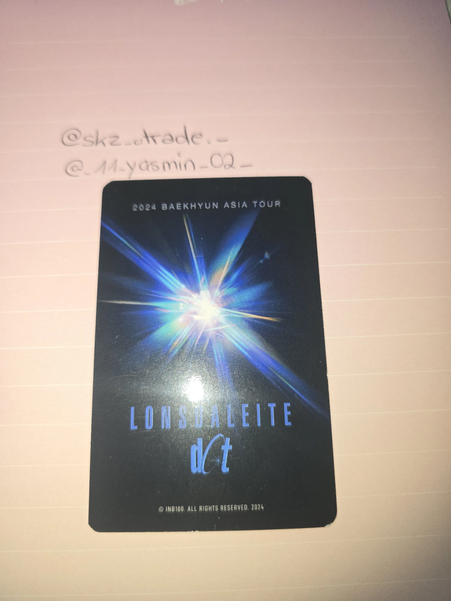 EXO Baekhyun EXO - Baekhyun - 2024 BAEKHYUN Asian Tour 'Lonsdaleite' + 2024 Lonsdaleite [dot] Encore Event merch photocard trading card encore listing photo 2