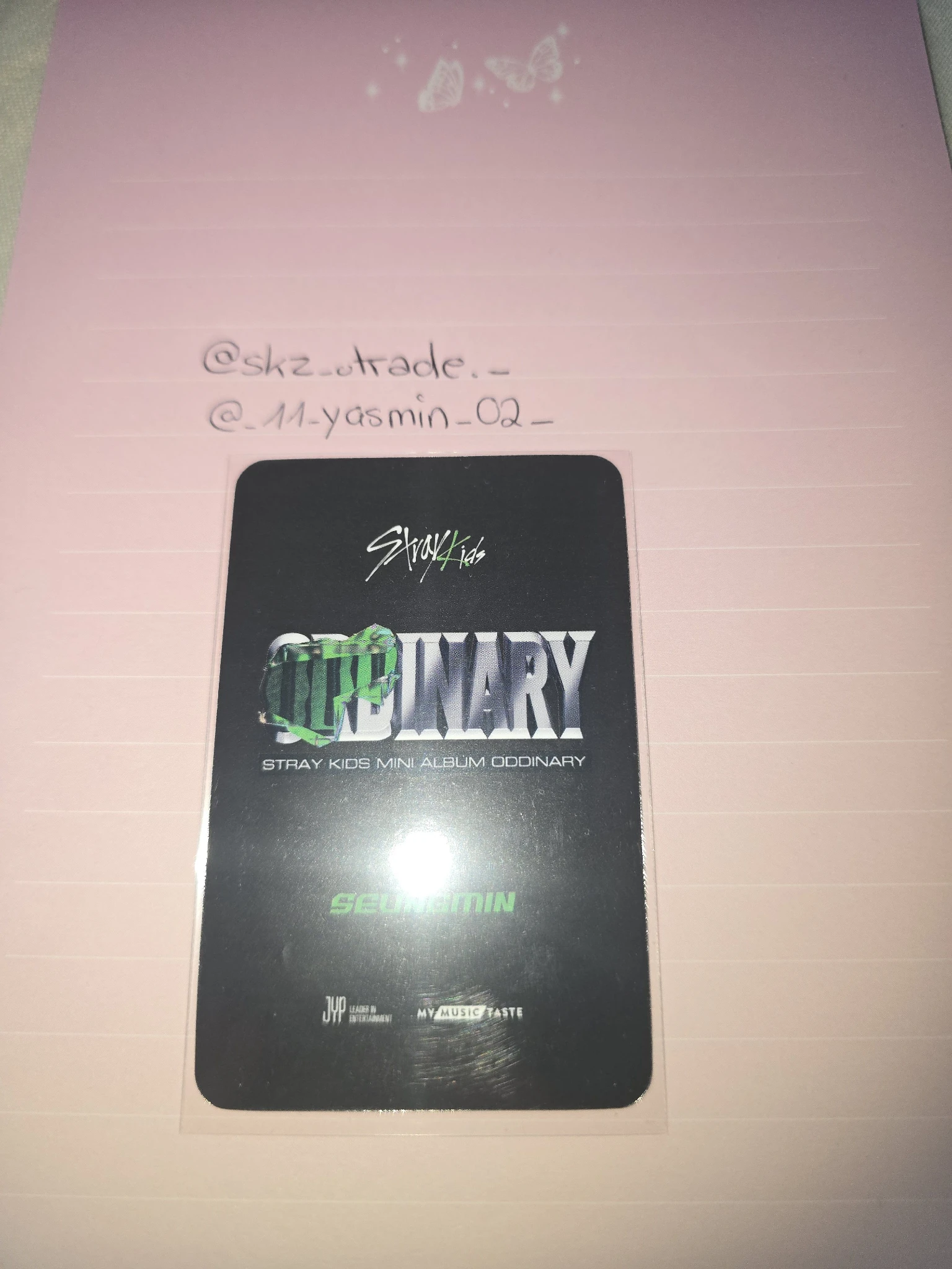 Stray Kids Seungmin Stray Kids - Seungmin - Oddinary Album pre-order benefit (pob) mymusictaste (mmt) video call fansign listing photo 2