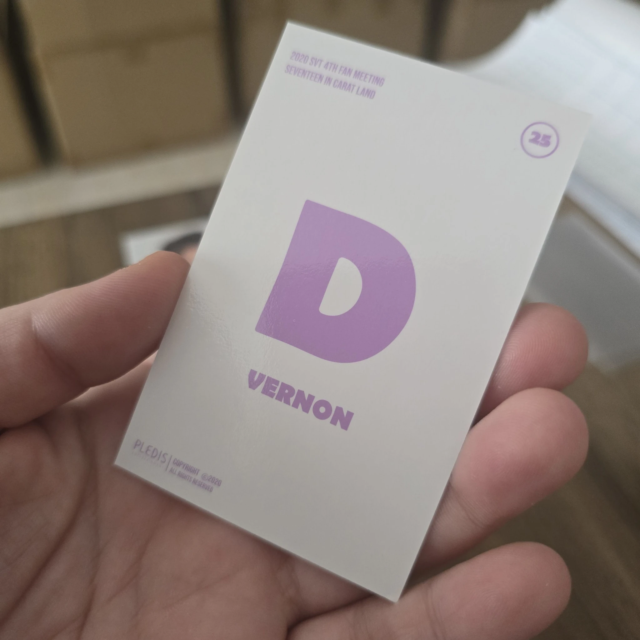 SEVENTEEN Vernon SEVENTEEN - Vernon - 2020 4TH SVT IN CARATLAND  Event trading card listing photo 2