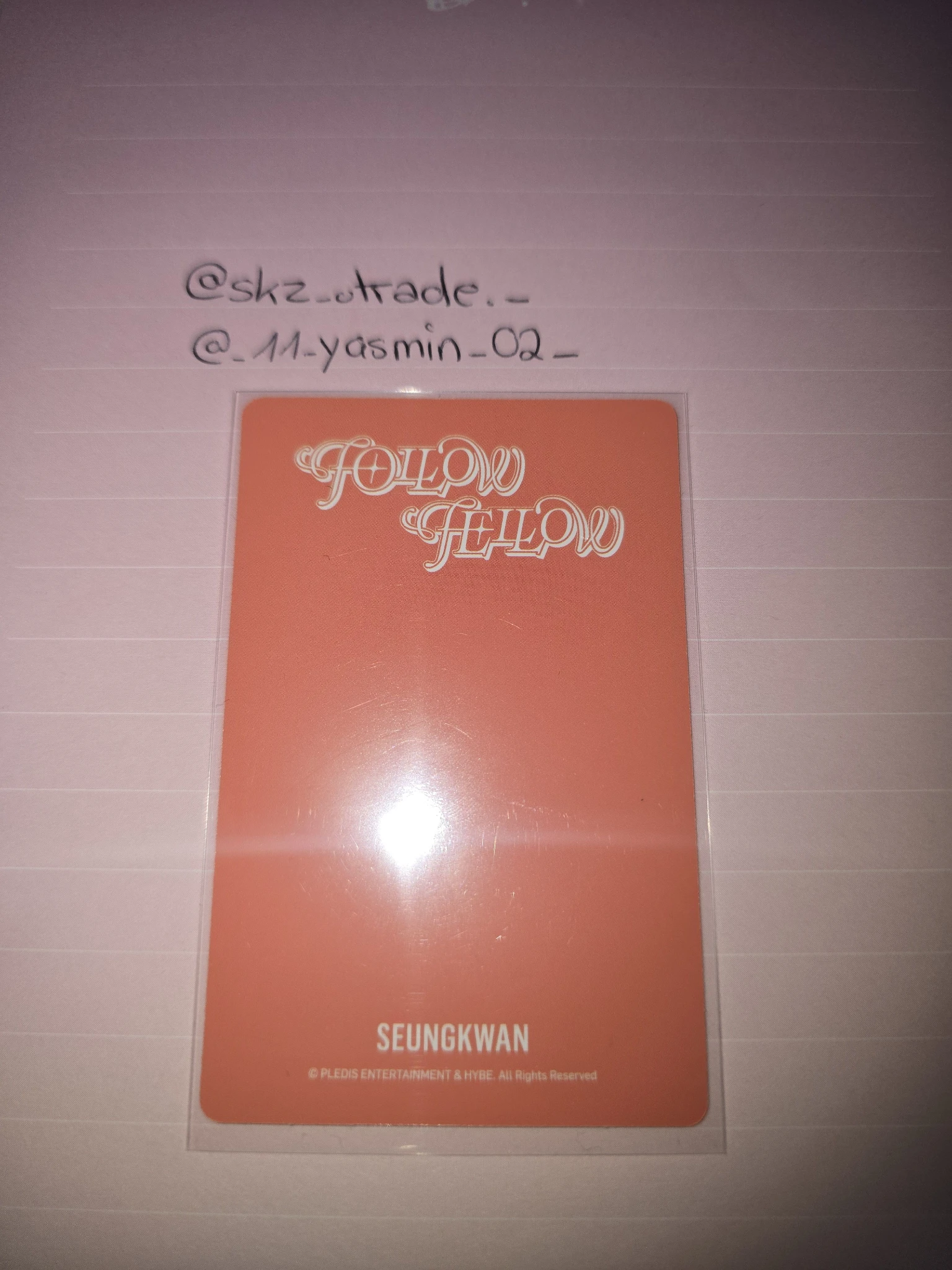 SEVENTEEN Seungkwan SEVENTEEN - Seungkwan - [Follow Fellow] Tour Event trading card listing photo 2