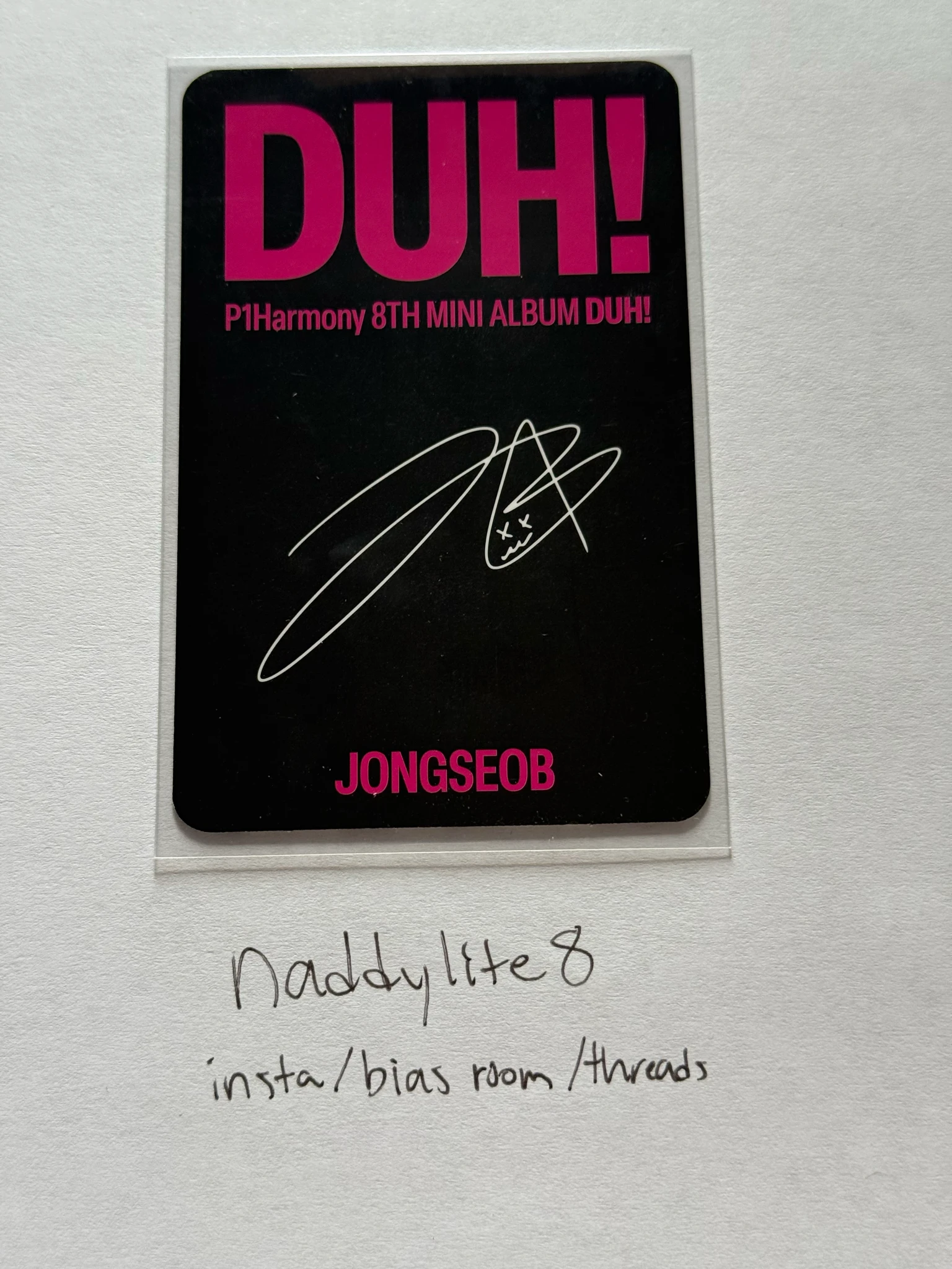 P1Harmony Jongseob P1Harmony - Jongseob - DUH! Album album photocard d ver. listing photo 2