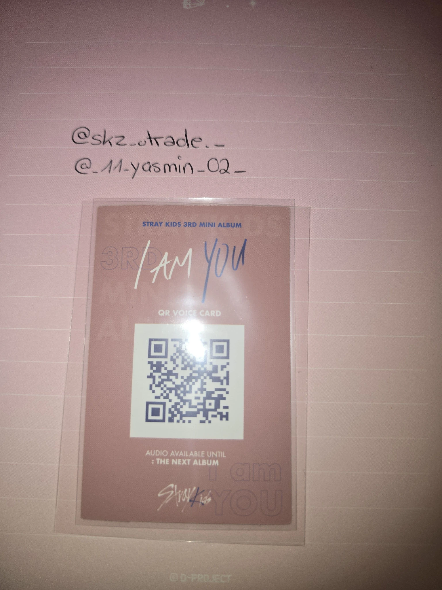 Stray Kids I.N Stray Kids - I.N - I am YOU Album album photocard handwriting ver. listing photo 2