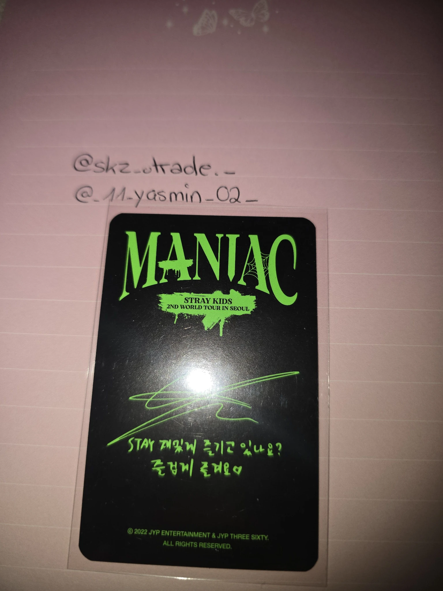 Stray Kids Lee Know Stray Kids - Lee Know - Maniac World Tour Event merch photocard random photocard listing photo 2