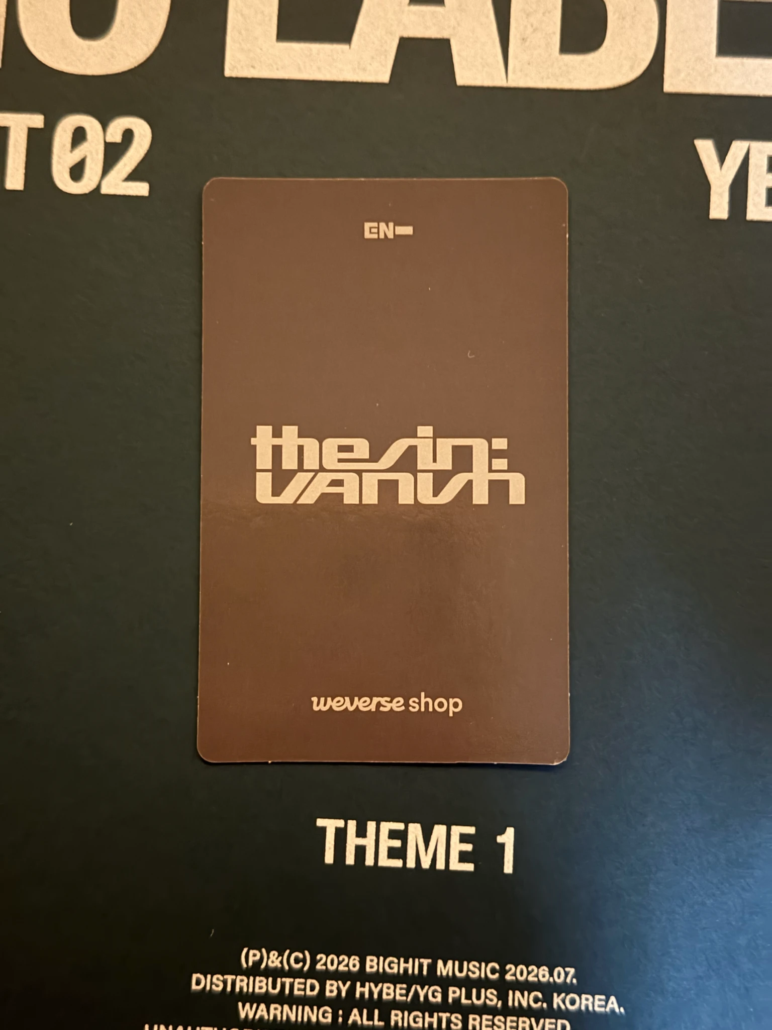 ENHYPEN Sunoo ENHYPEN - Sunoo - THE SIN: VANISH Album standard version weverse global shop (wvg) album live showcase pob (pre-order benefit) listing photo 2