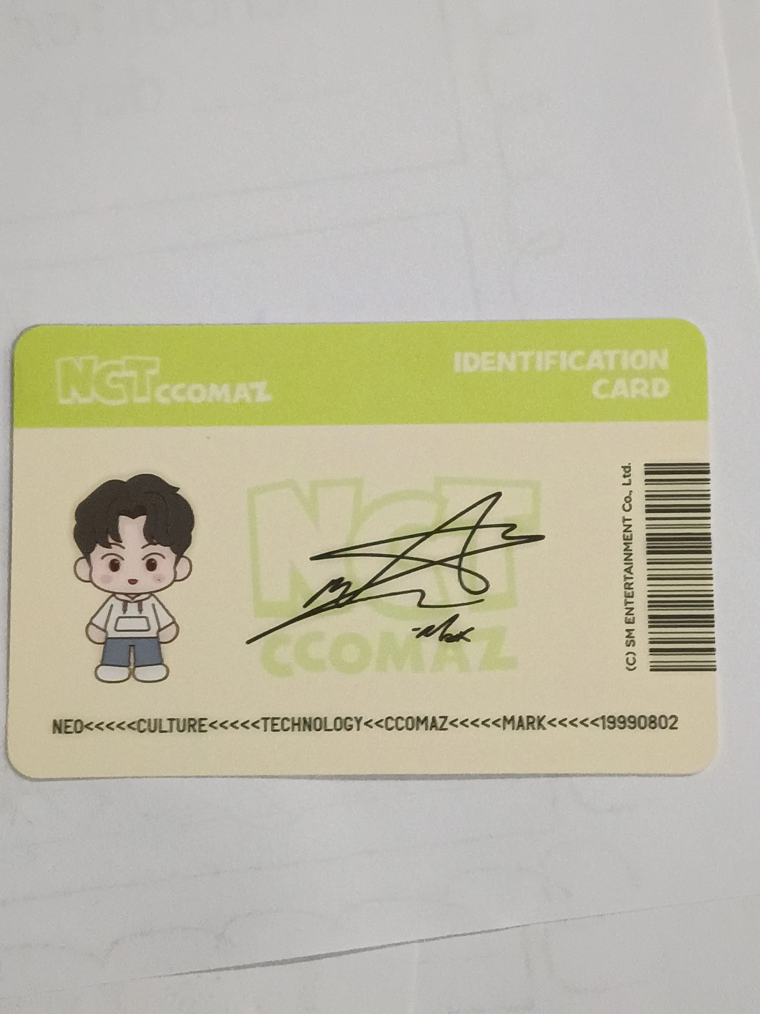 NCT Mark NCT - Mark - 2023 NCT CCOMAZ GROCERY STORE POP-UP Other horizontal id card double-sided red version merch photocard trading card listing photo 2