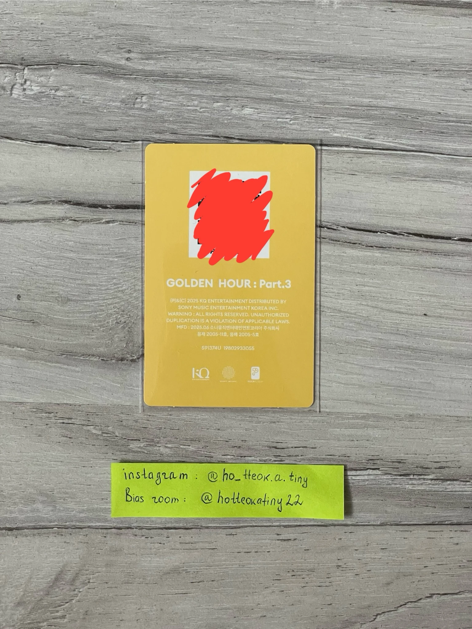 ATEEZ Jongho ATEEZ - Jongho - Golden Hour : Part.3 Album poca album qr ver. 1 listing photo 2