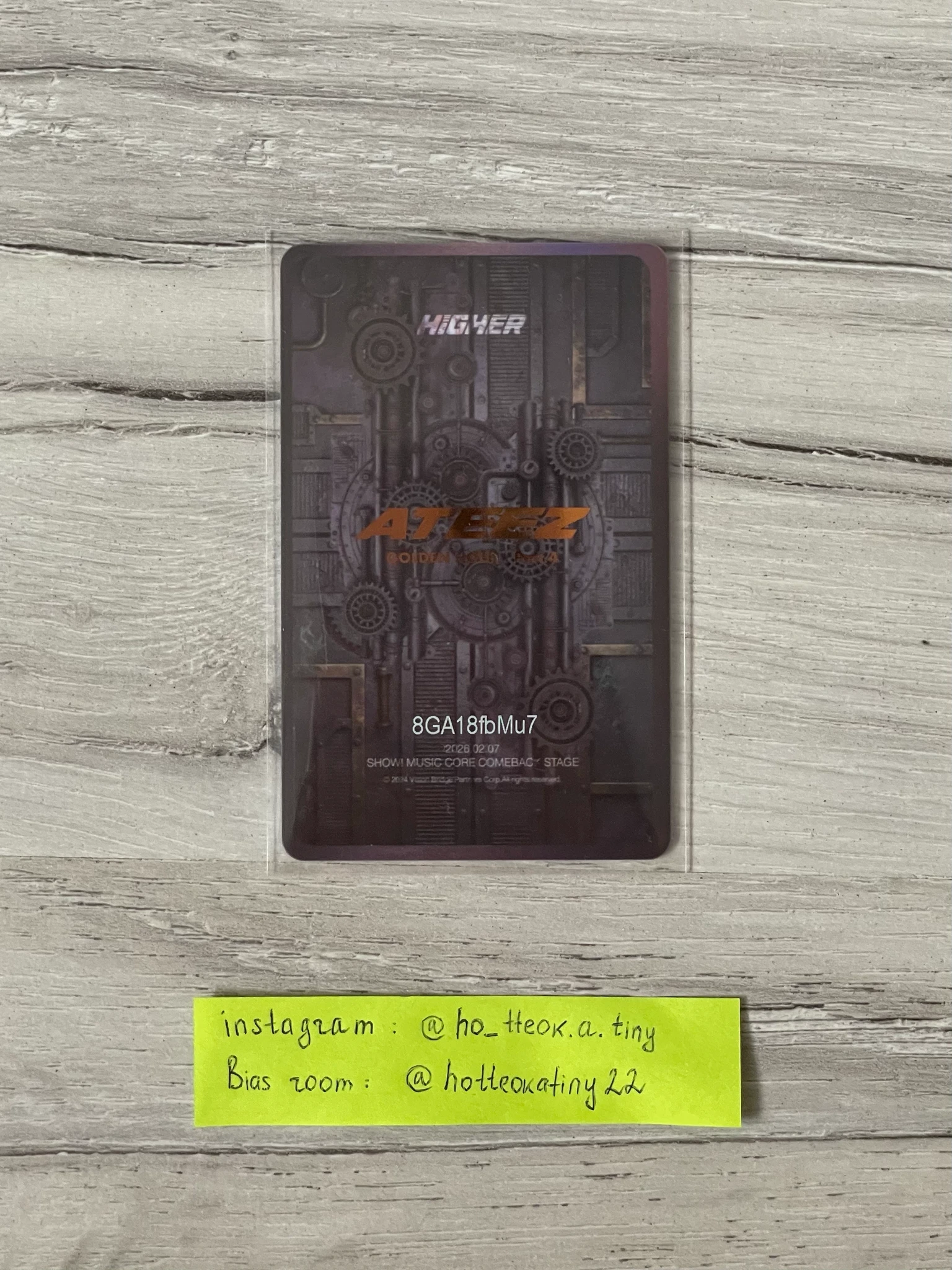 ATEEZ Jongho ATEEZ - Jongho - Higher Timepiece × ATEEZ Other pvc card listing photo 2