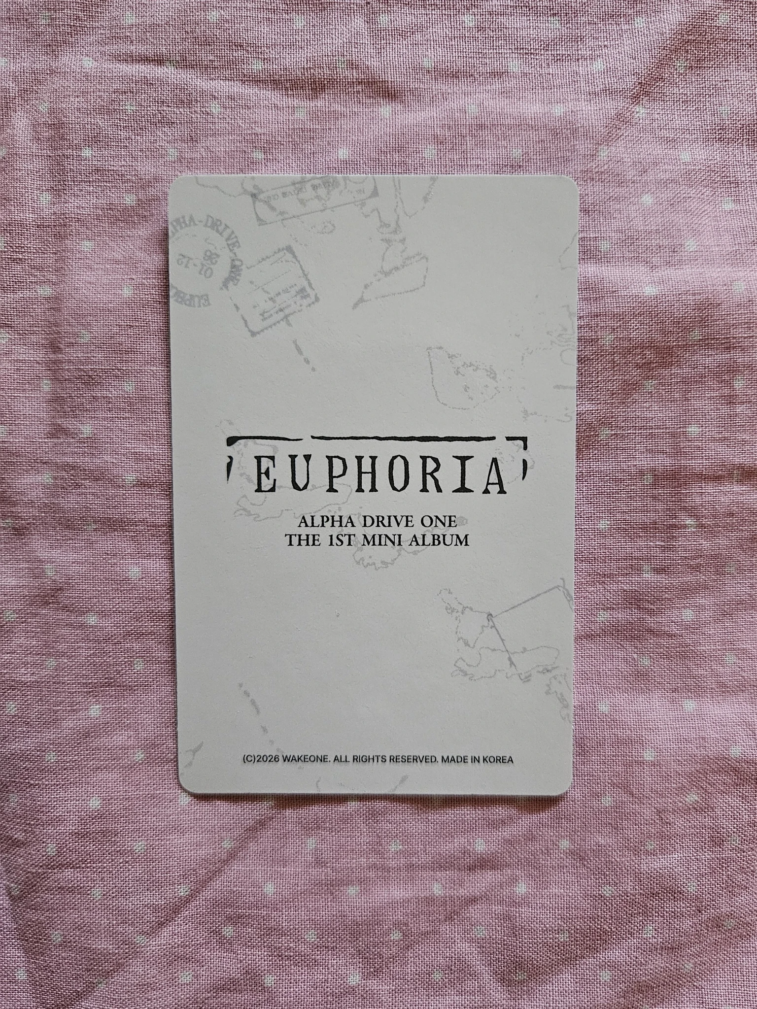 ALPHA DRIVE ONE Junseo ALPHA DRIVE ONE - Junseo - EUPHORIA Album merch photocard trading card star road version listing photo 2