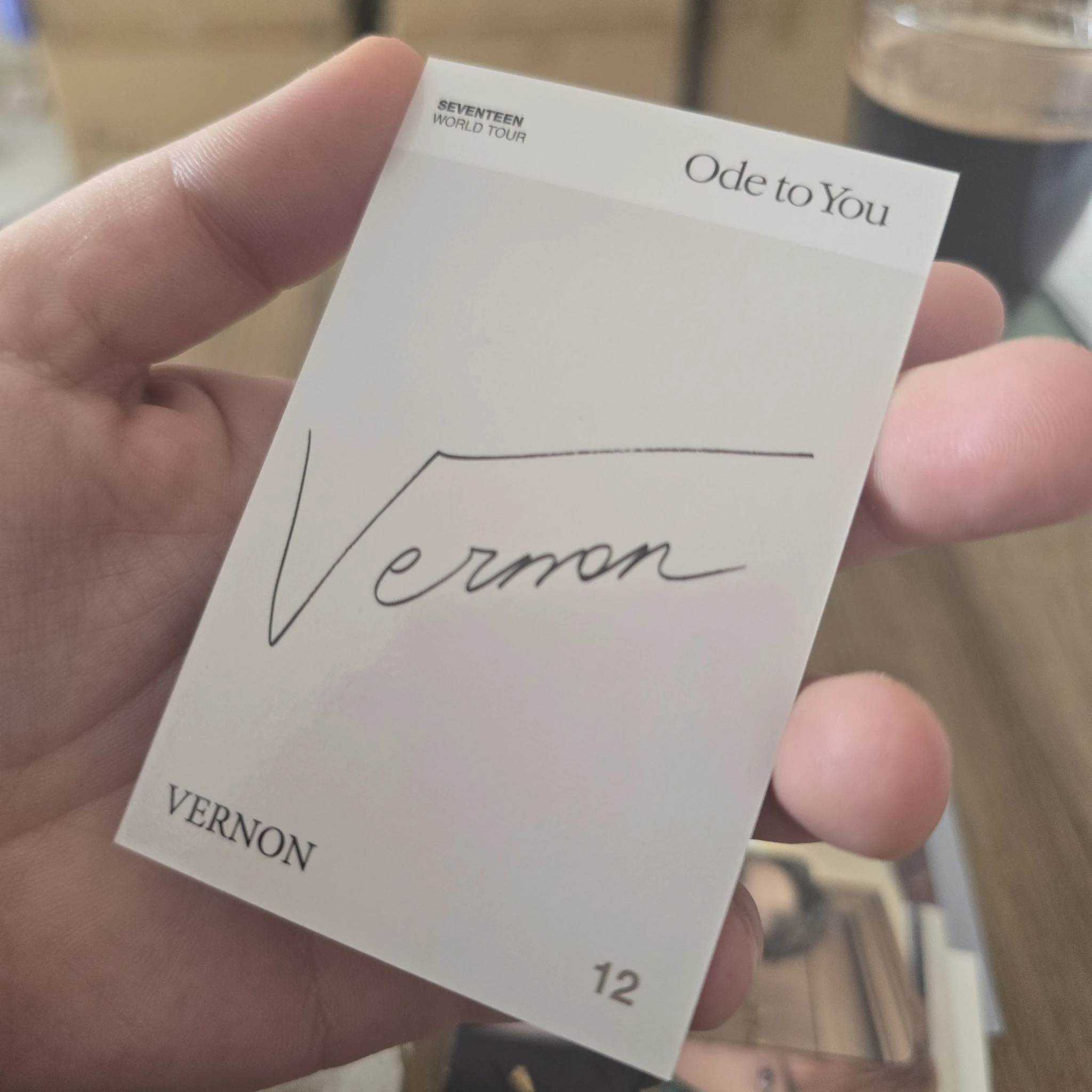 SEVENTEEN Vernon SEVENTEEN - Vernon - [ODE TO YOU] TOUR Event trading card merch photocard korea listing photo 2