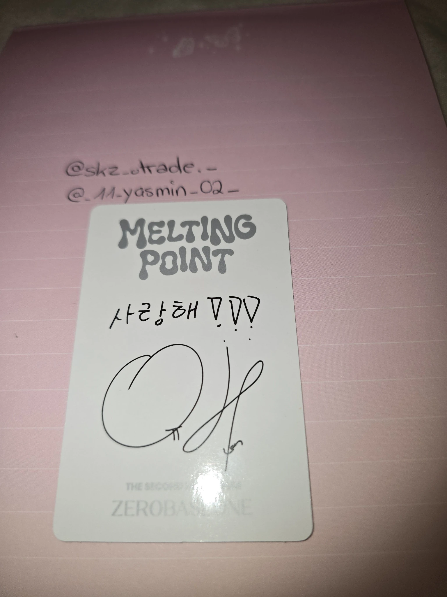 ZEROBASEONE Yujin ZEROBASEONE - Yujin - Melting Point Album album photocard digipack version A version listing photo 2
