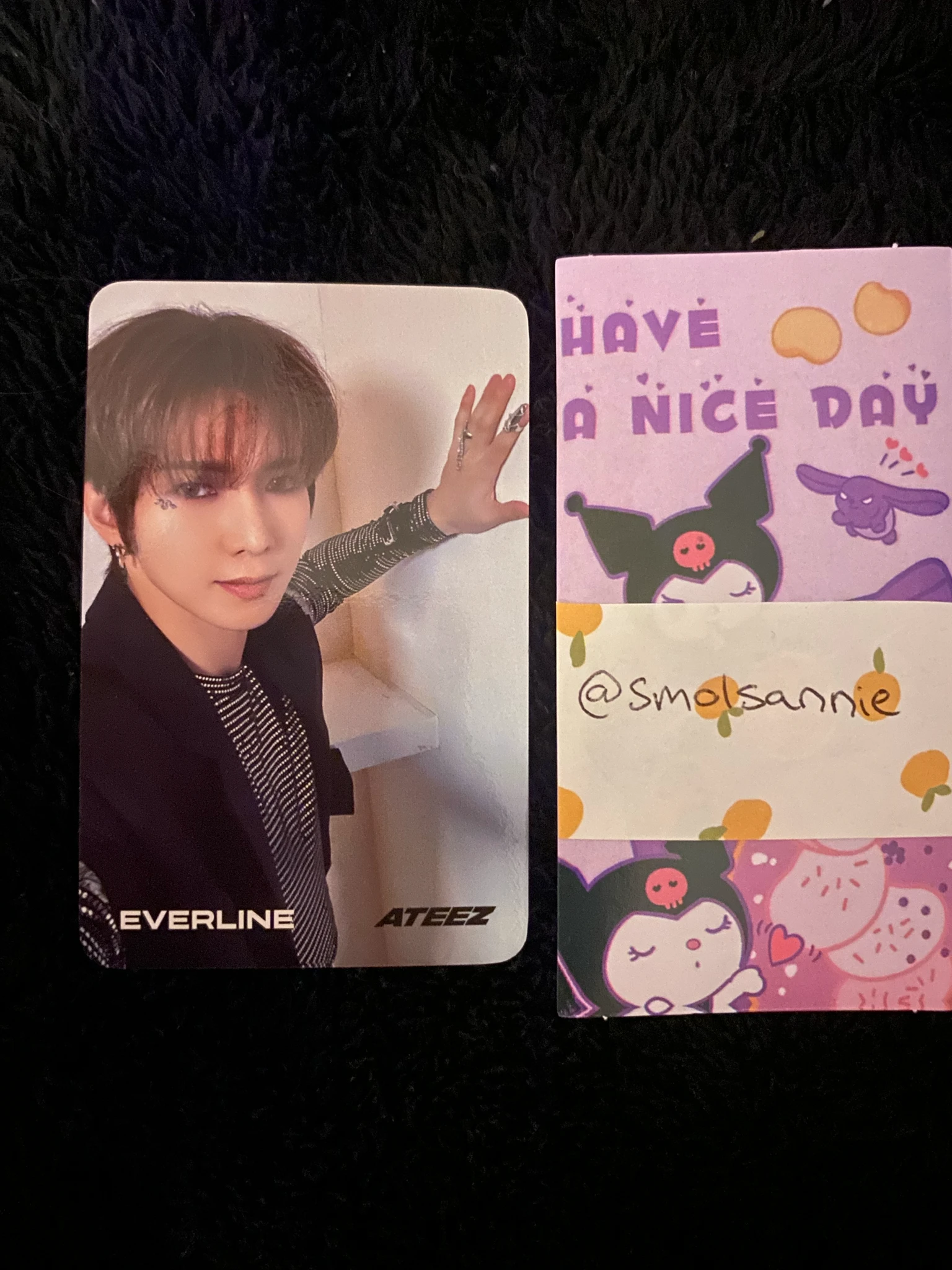 ATEEZ Yeosang ATEEZ - Yeosang - Golden Hour : Part 2 Album double-sided pre-order benefit (pob) everline listing photo 2