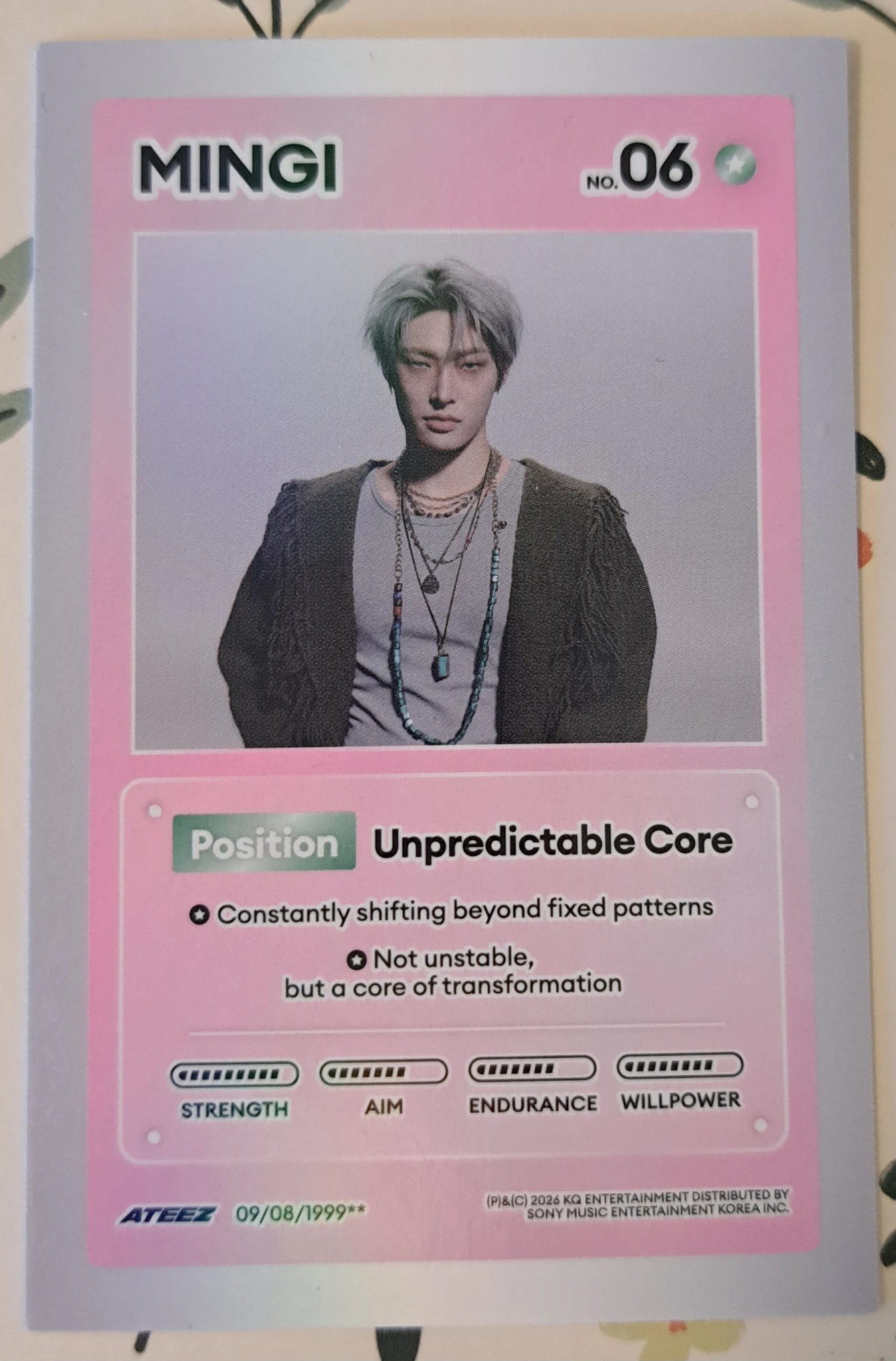 ATEEZ Mingi ATEEZ - Mingi - GOLDEN HOUR : Part.5 Album album photocard character card A version holographic (hologram) listing photo 2