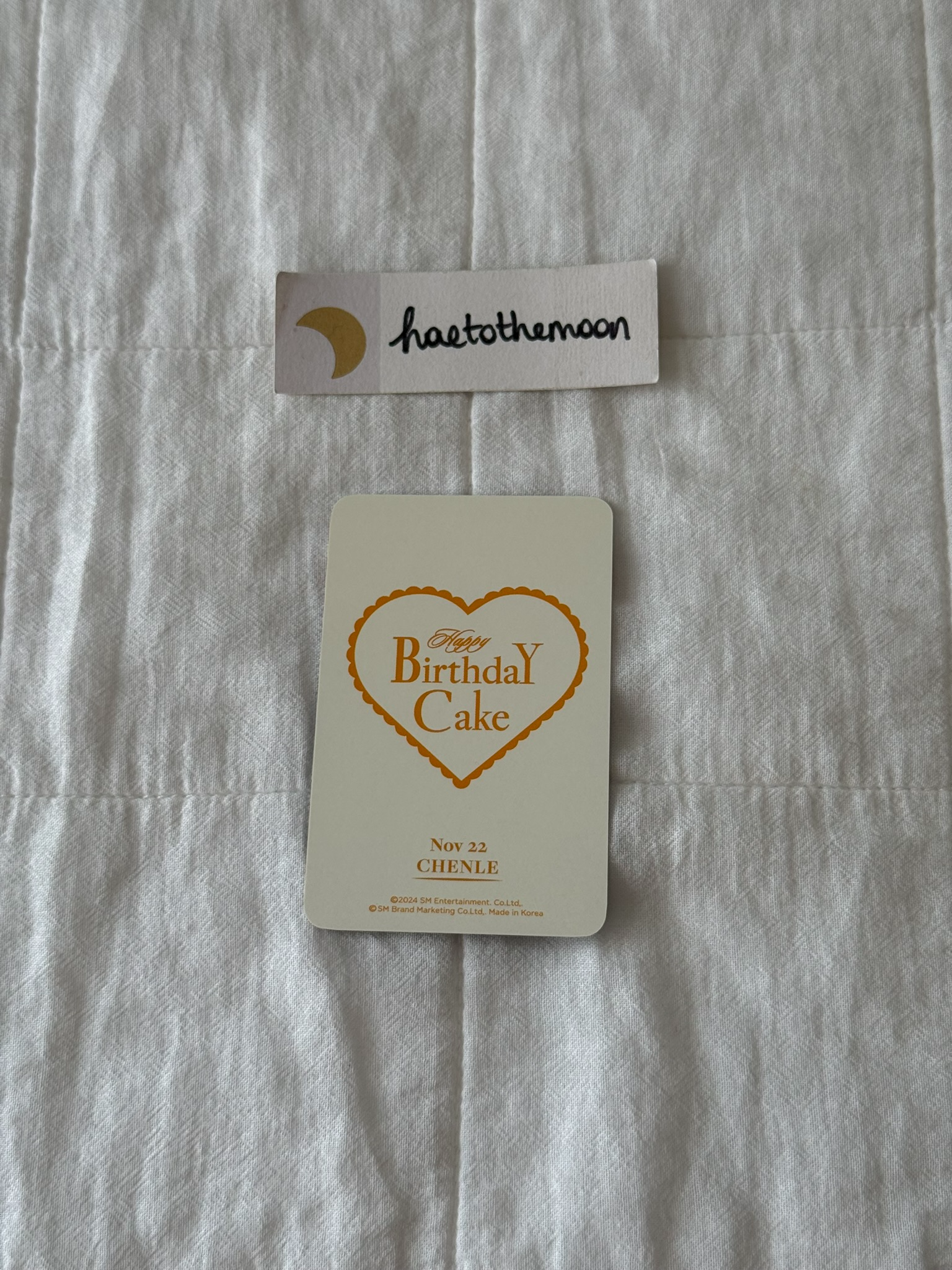 NCT Chenle NCT - Chenle - SM ARTIST BIRTHDAY OFFICIAL MD Other merch photocard 2024 version mini cake holder listing photo 2