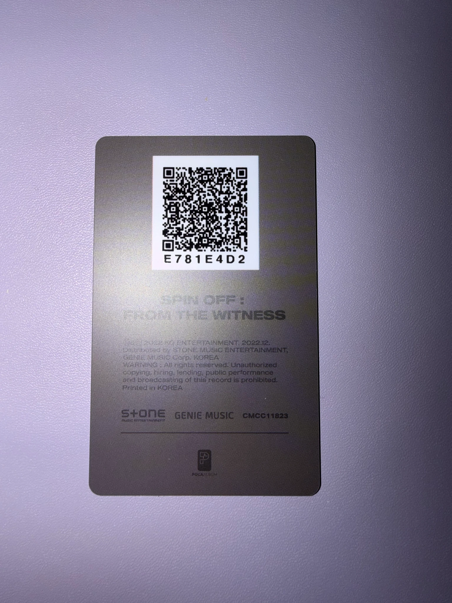 ATEEZ Hongjoong ATEEZ - Hongjoong - SPIN OFF : FROM THE WITNESS Album album photocard Z version qr card listing photo 2