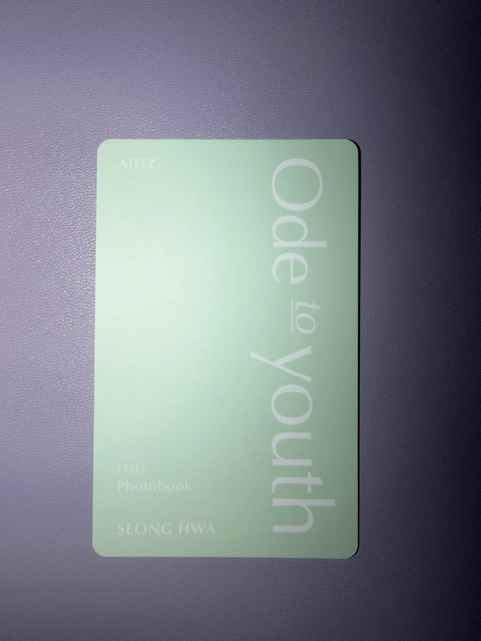 ATEEZ Seonghwa ATEEZ - Seonghwa - 1ST PHOTOBOOK [ODE TO YOUTH] Other pre-order benefit (pob) holographic (hologram) listing photo 2