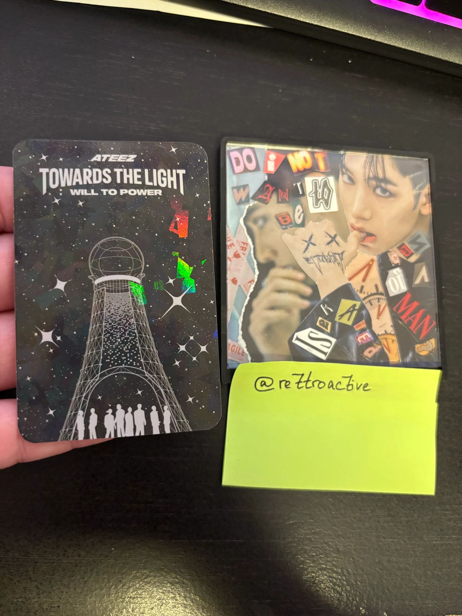 ATEEZ Wooyoung ATEEZ - Wooyoung - Towards The Light : Will To Power World Tour 2024 - 2025 Event silver foil photocard holographic (hologram) listing photo 2