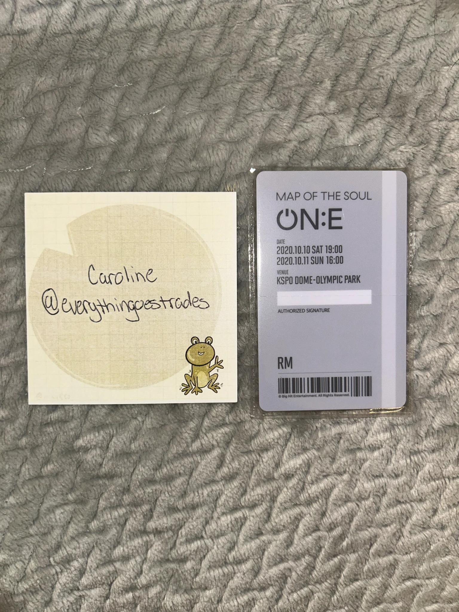 BTS RM BTS - RM - Map Of The Soul ON:E Event card ticket pvc card merch listing photo 2