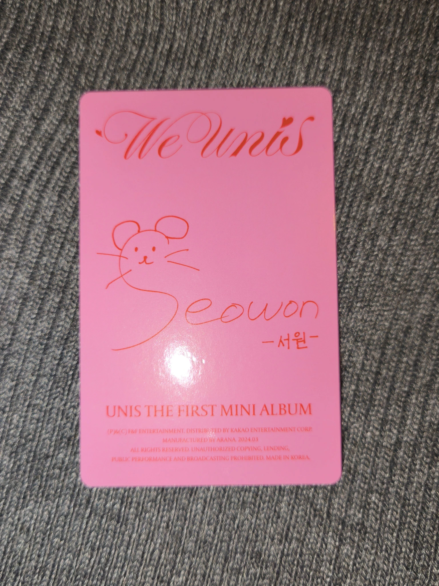 UNIS Seowon UNIS - Seowon - WE UNIS Album album photocard story version listing photo 2