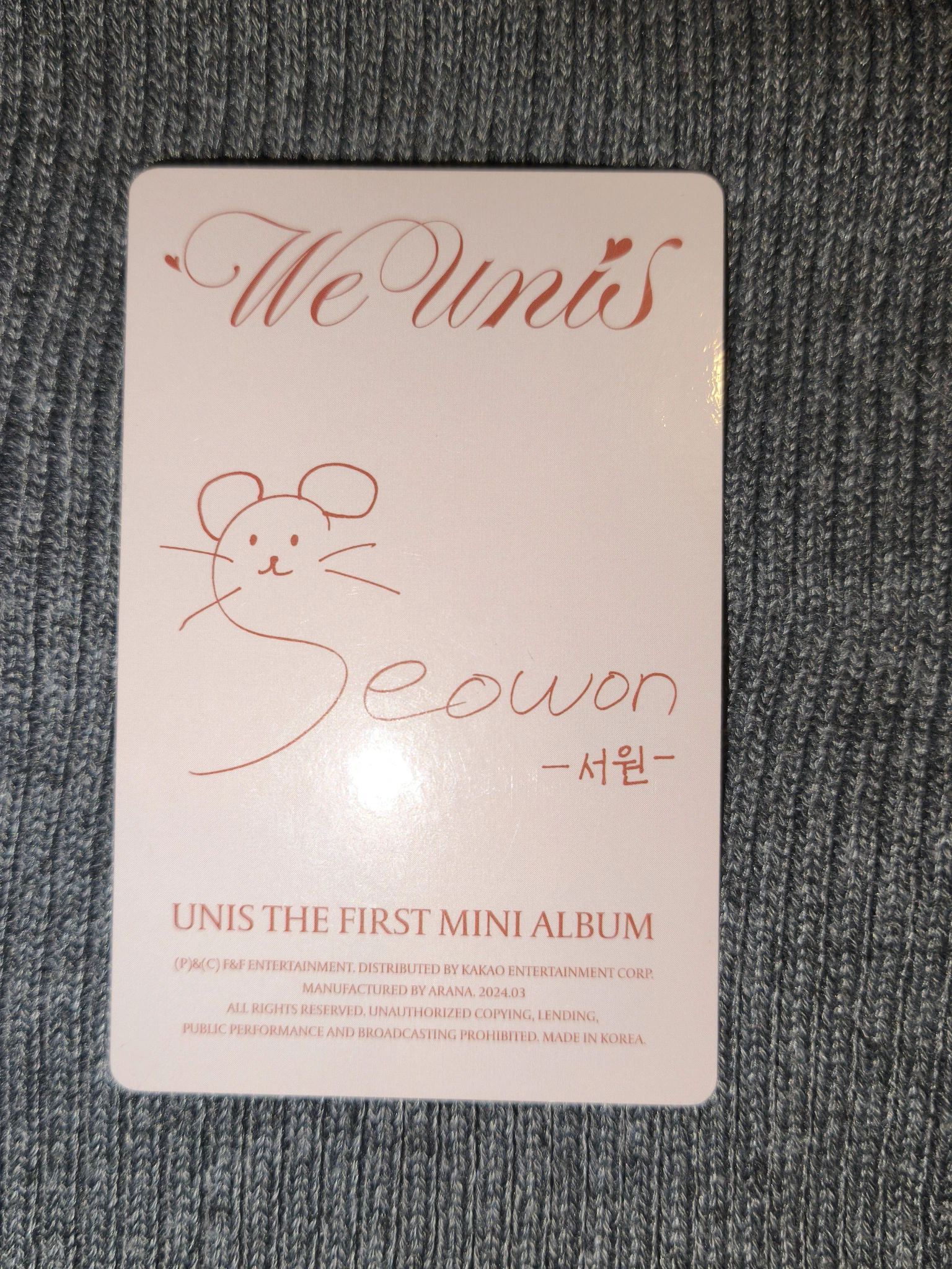 UNIS Seowon UNIS - Seowon - WE UNIS Album start version album photocard listing photo 2