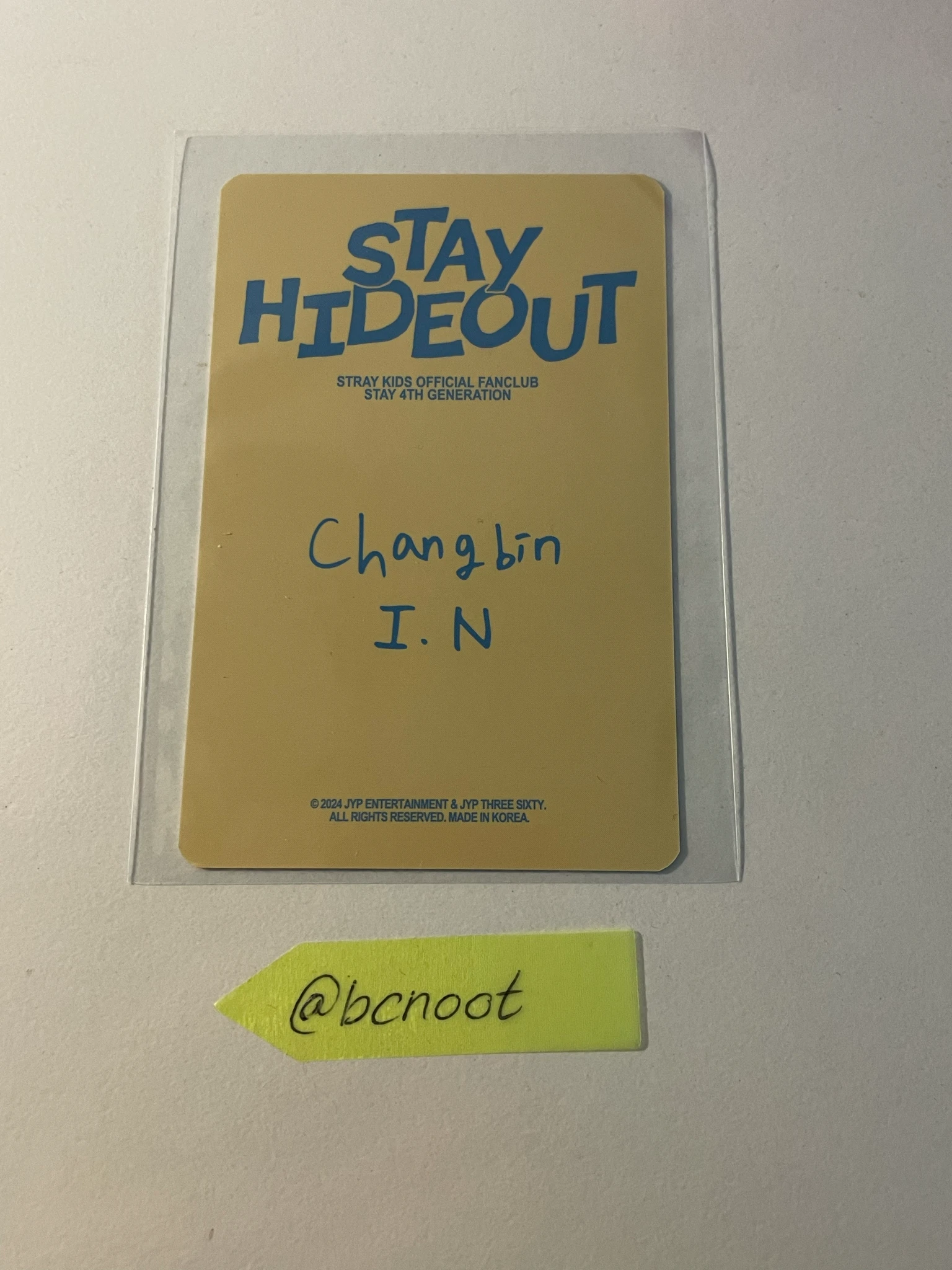 Stray Kids Stray Kids - Changbin & I.N - STAY Hideout Official Fan Club 4th Gen Other photocard set listing photo 2