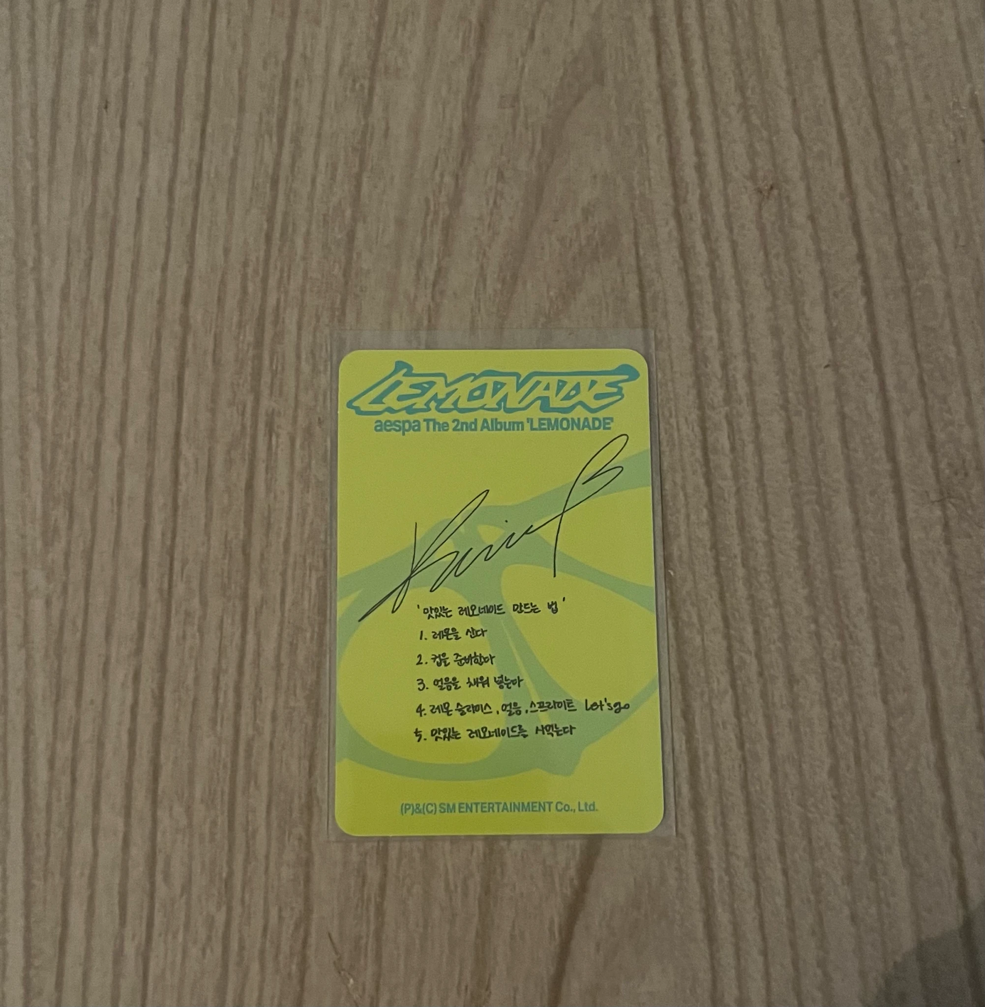 aespa Karina aespa - Karina - Lemonade Album album photocard lemonade version listing photo 2