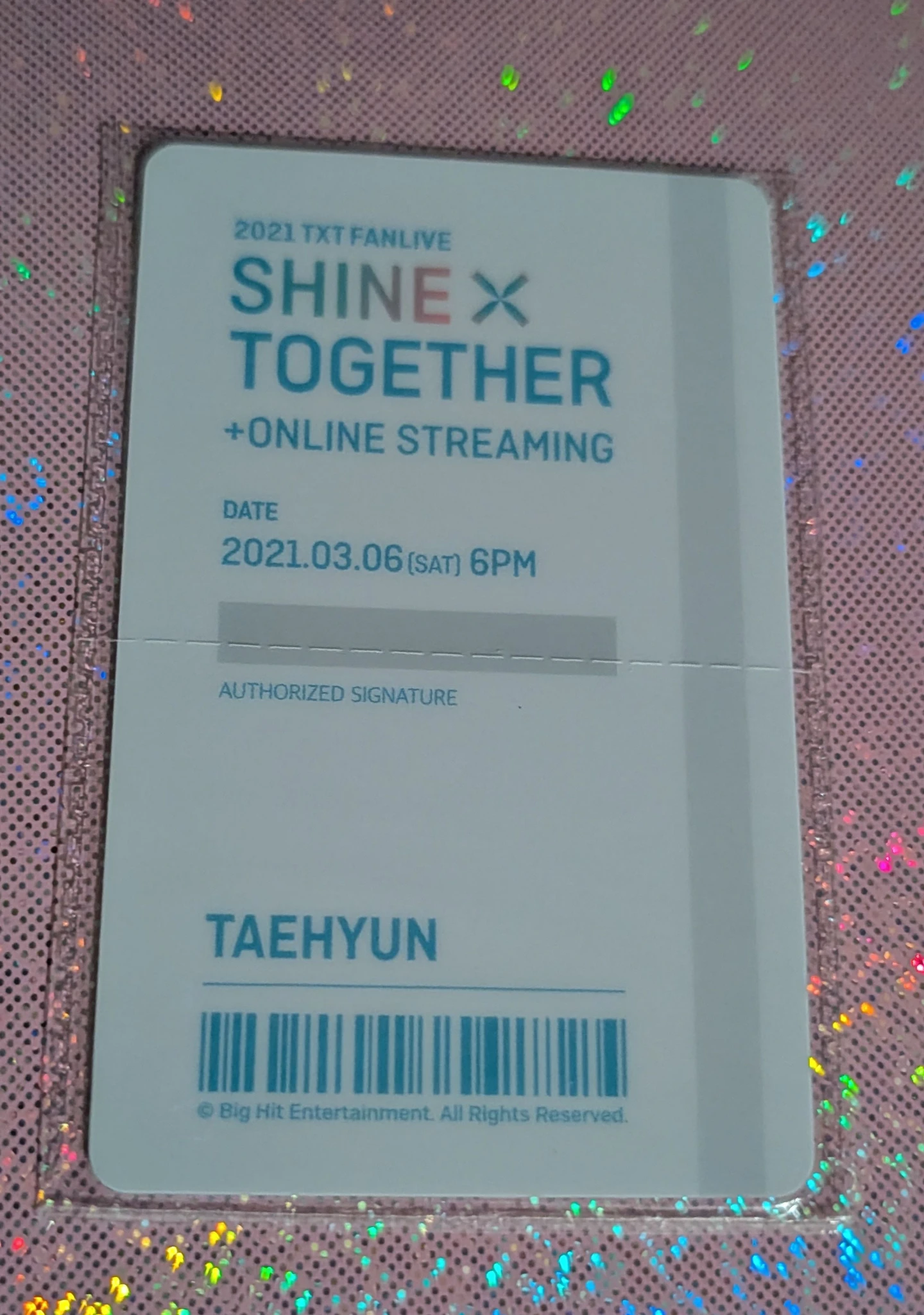 TOMORROW X TOGETHER Taehyun TOMORROW X TOGETHER - Taehyun - 2021 TXT FANLIVE SHINE X TOGETHER Event merch photocard card ticket listing photo 2