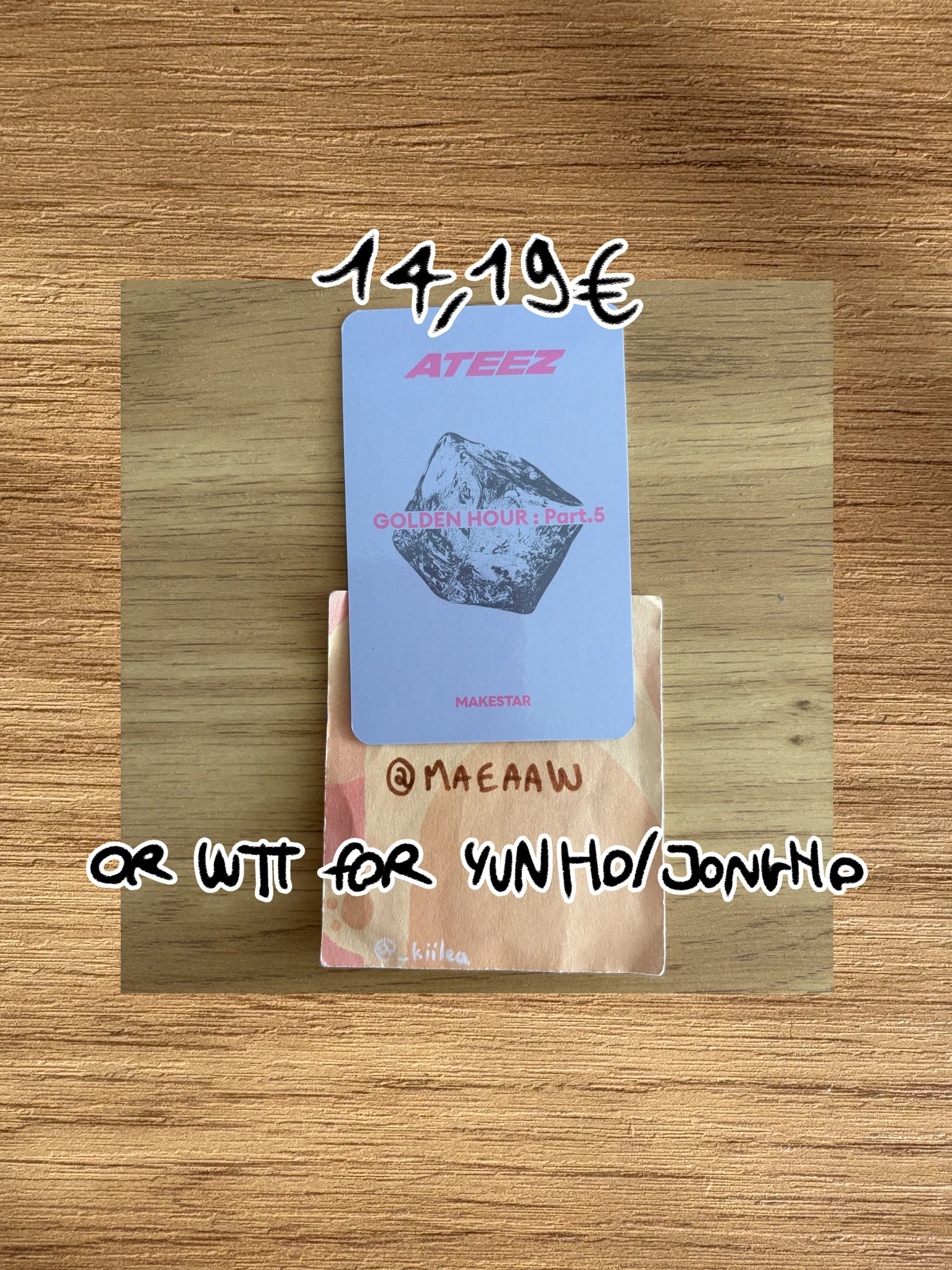 ATEEZ Jongho ATEEZ - Jongho - GOLDEN HOUR : Part.5 Album makestar cd player pob (pre-order benefit) listing photo 2