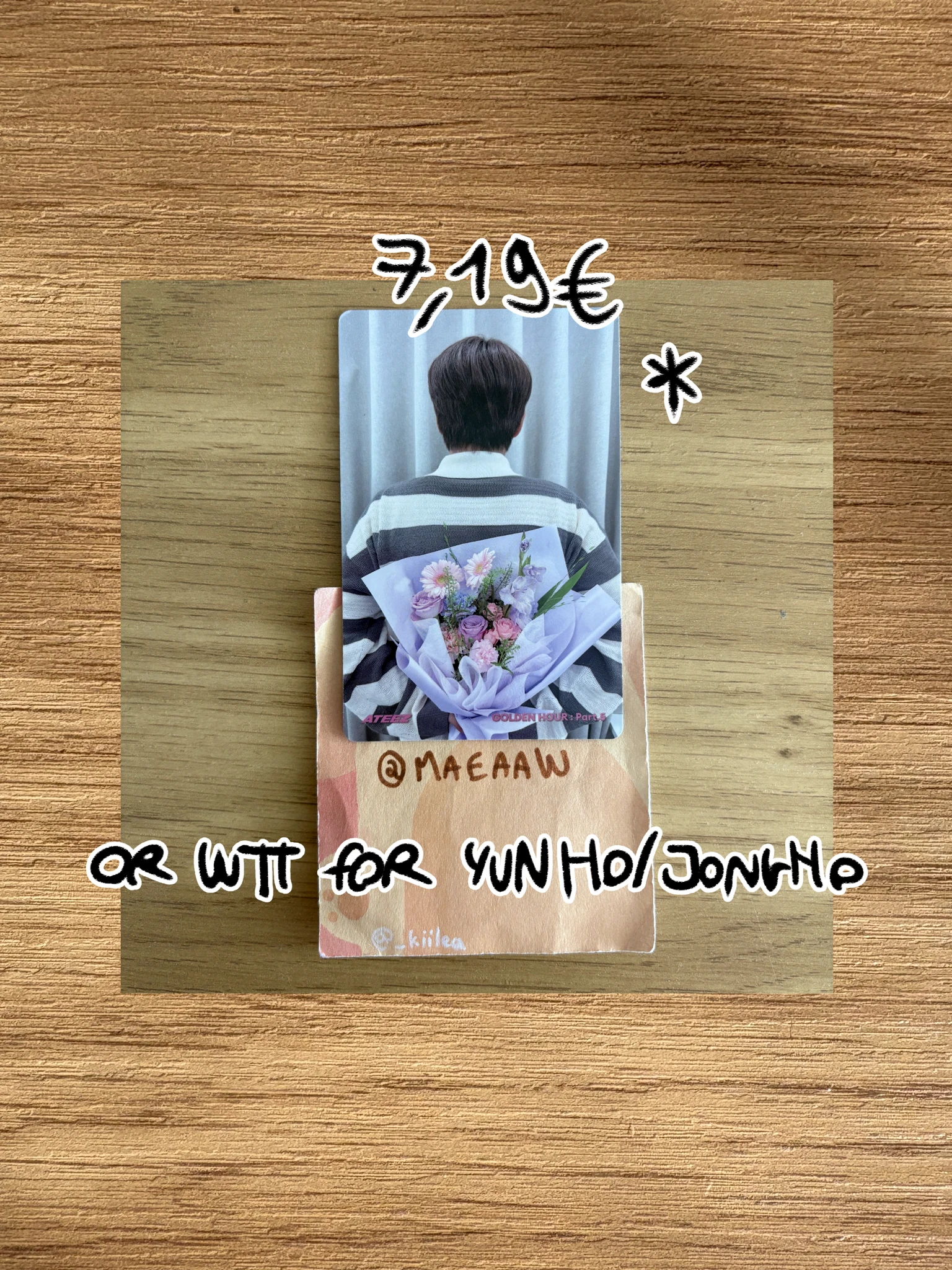 ATEEZ Jongho ATEEZ - Jongho - GOLDEN HOUR : Part.5 Album pob (pre-order benefit) toktoq digipack version double-sided listing photo 2