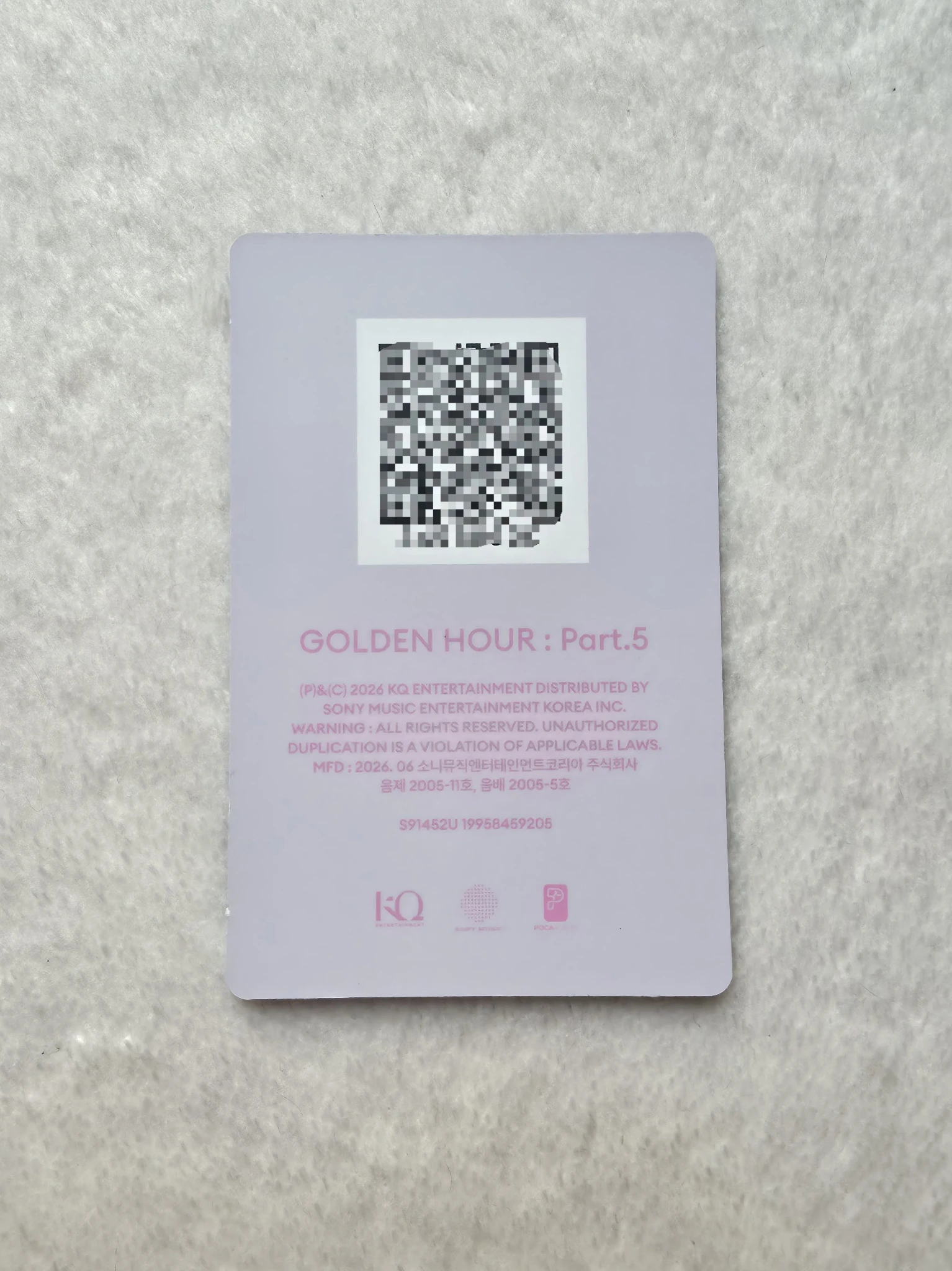 ATEEZ Hongjoong ATEEZ - Hongjoong - GOLDEN HOUR : Part.5 Album poca album album photocard diary version qr card listing photo 2