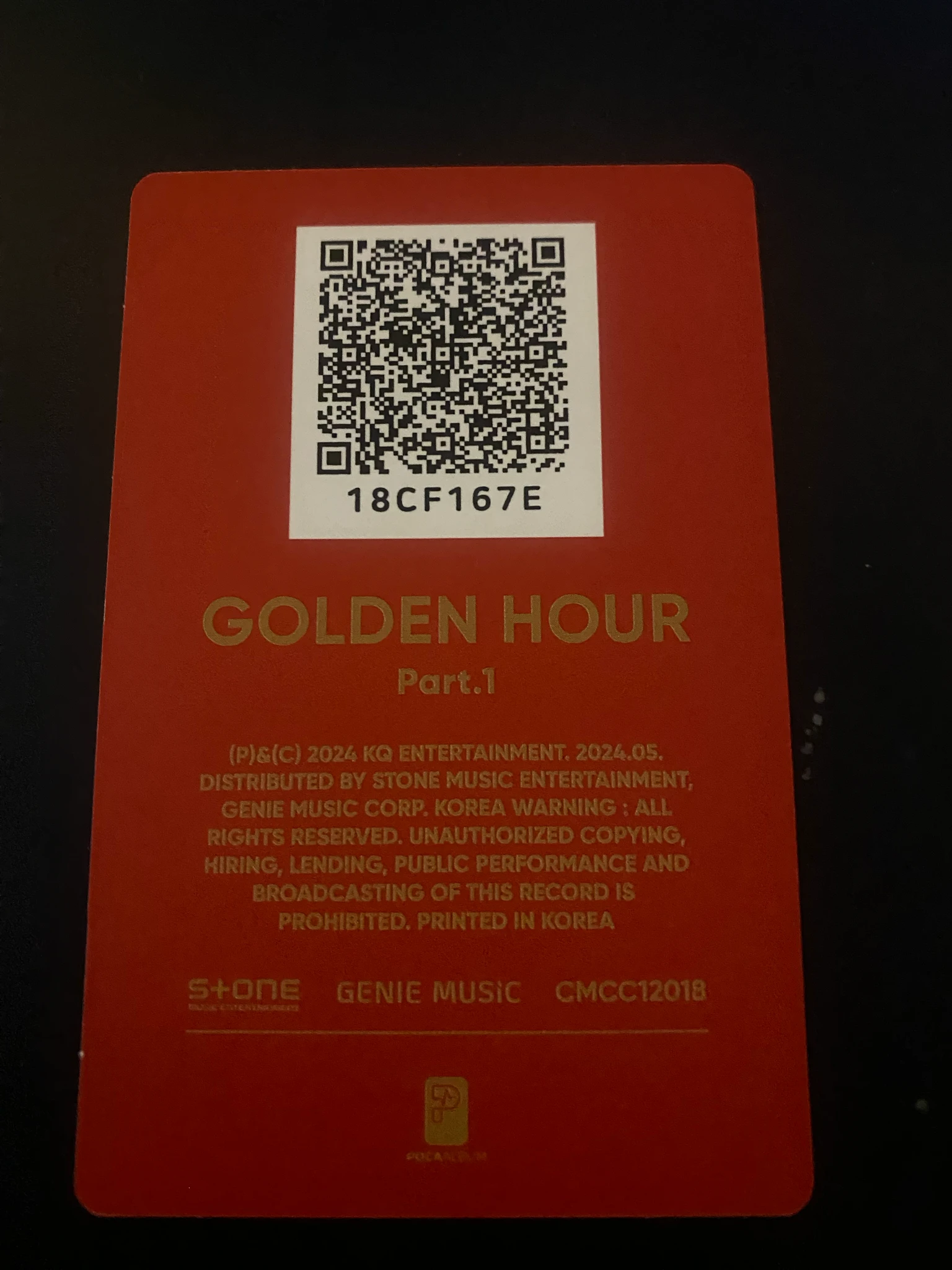 ATEEZ Jongho ATEEZ - Jongho - Golden Hour : Part.1 Album poca album qr card listing photo 2