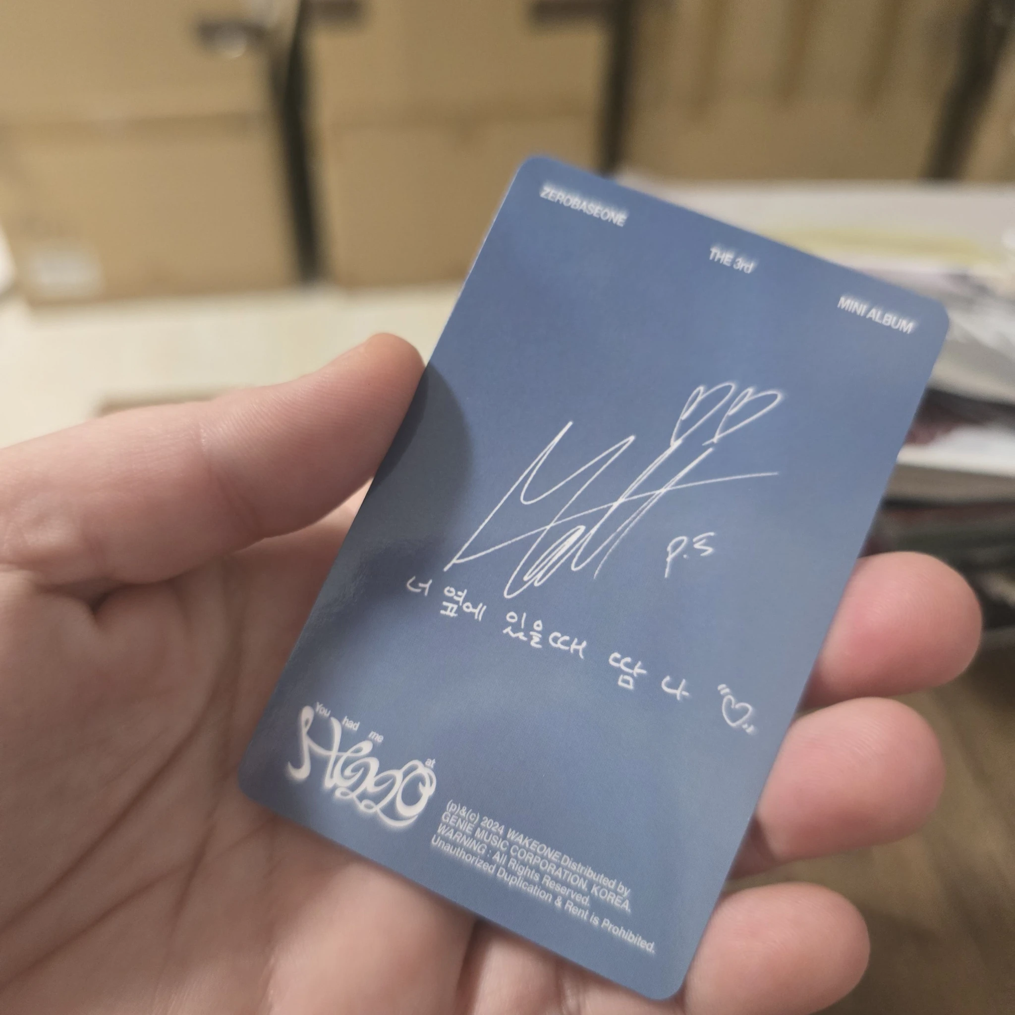 ZEROBASEONE Matthew ZEROBASEONE - Matthew - You had me at HELLO Album album photocard sunshower version listing photo 2