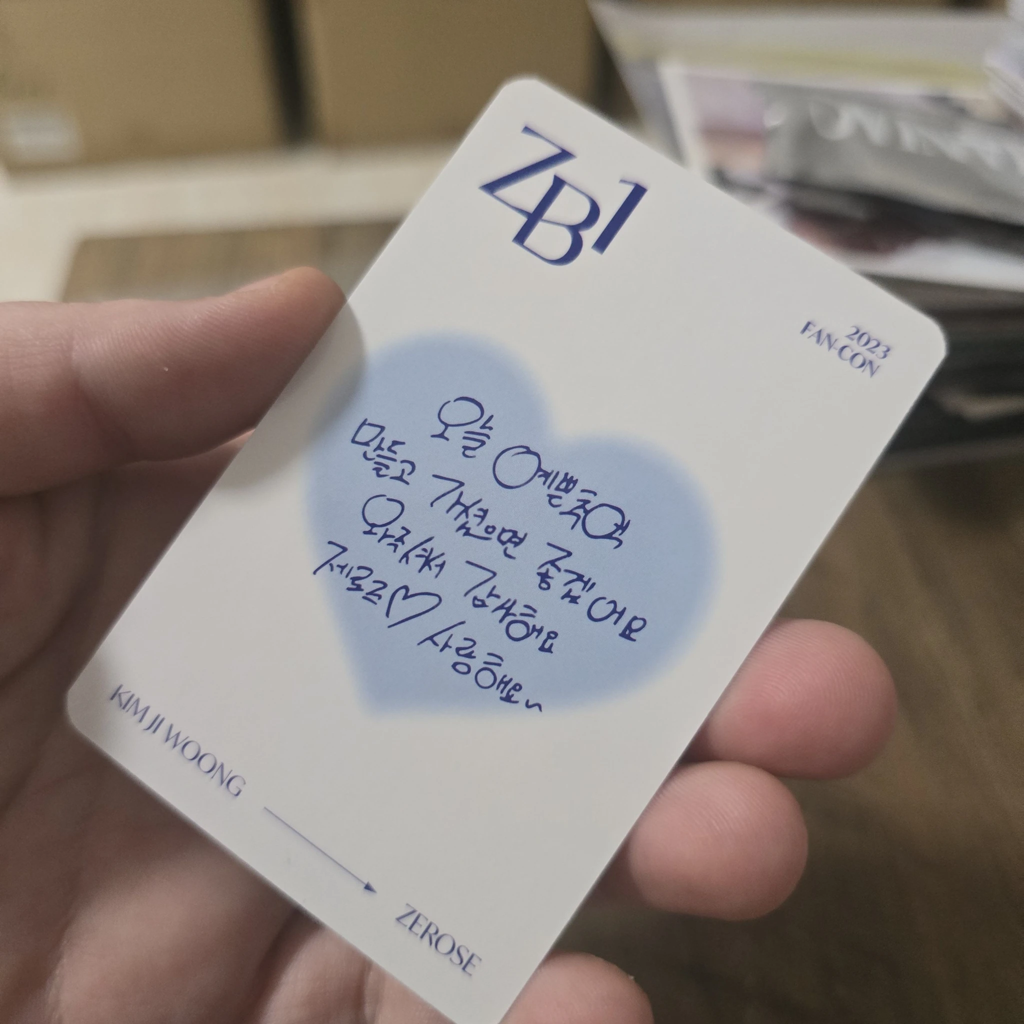 ZEROBASEONE Jiwoong ZEROBASEONE - Jiwoong - 2023 FAN-CON Event trading card A version listing photo 2