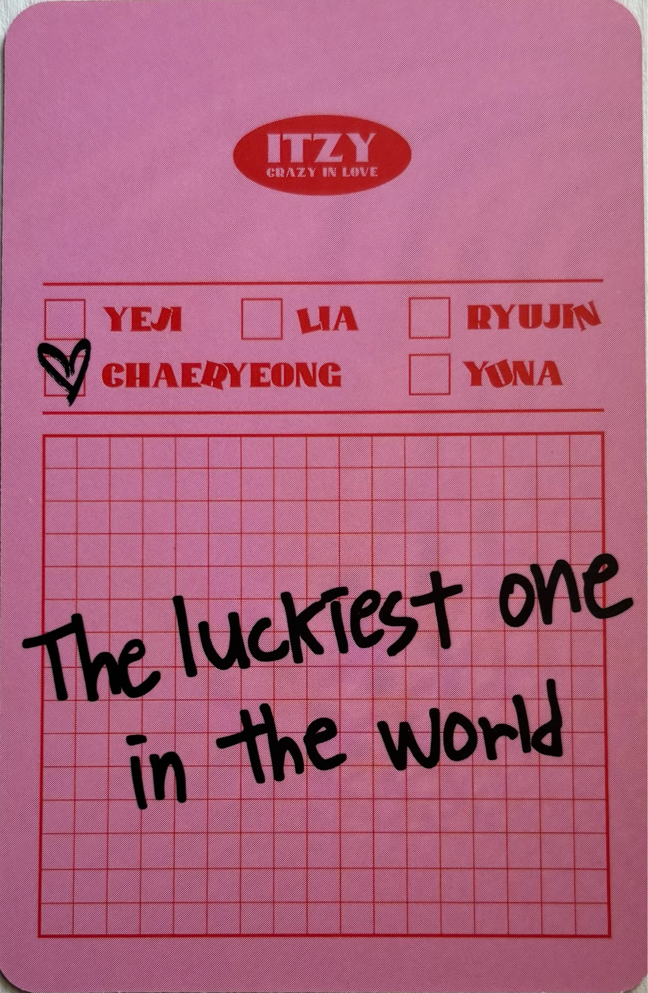 ITZY Chaeryeong ITZY - Chaeryeong - Crazy in Love Album album photocard listing photo 2