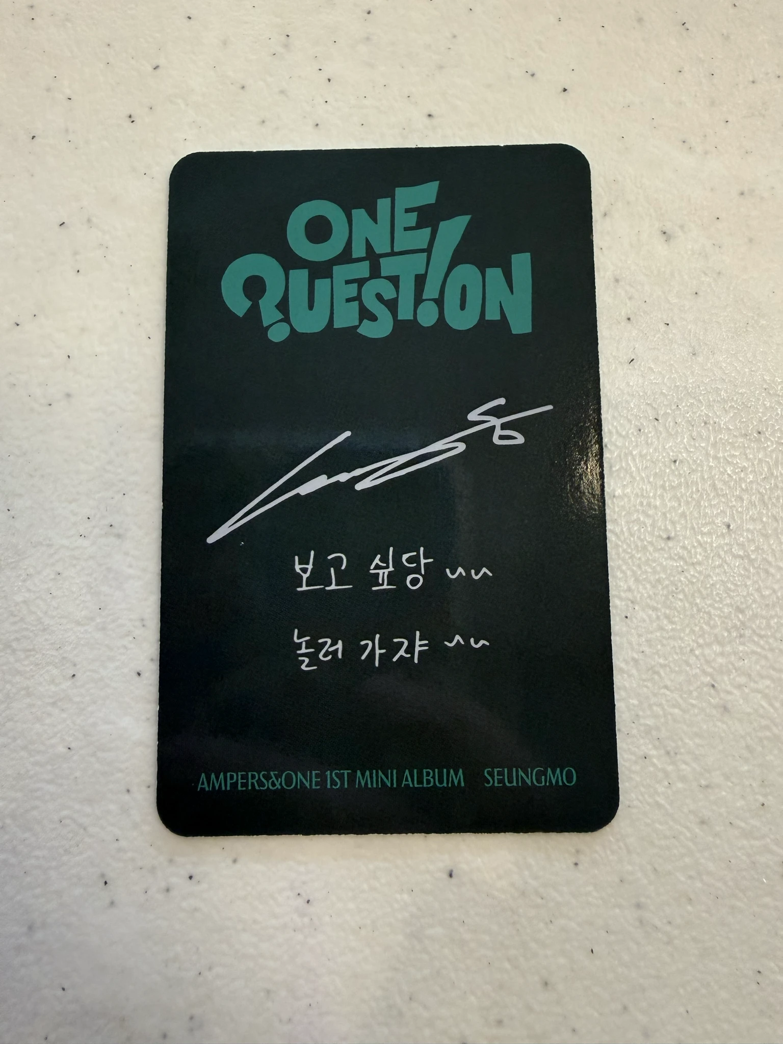 AMPERS&ONE Seungmo AMPERS&ONE - Seungmo - ONE QUESTION Album album photocard listing photo 2