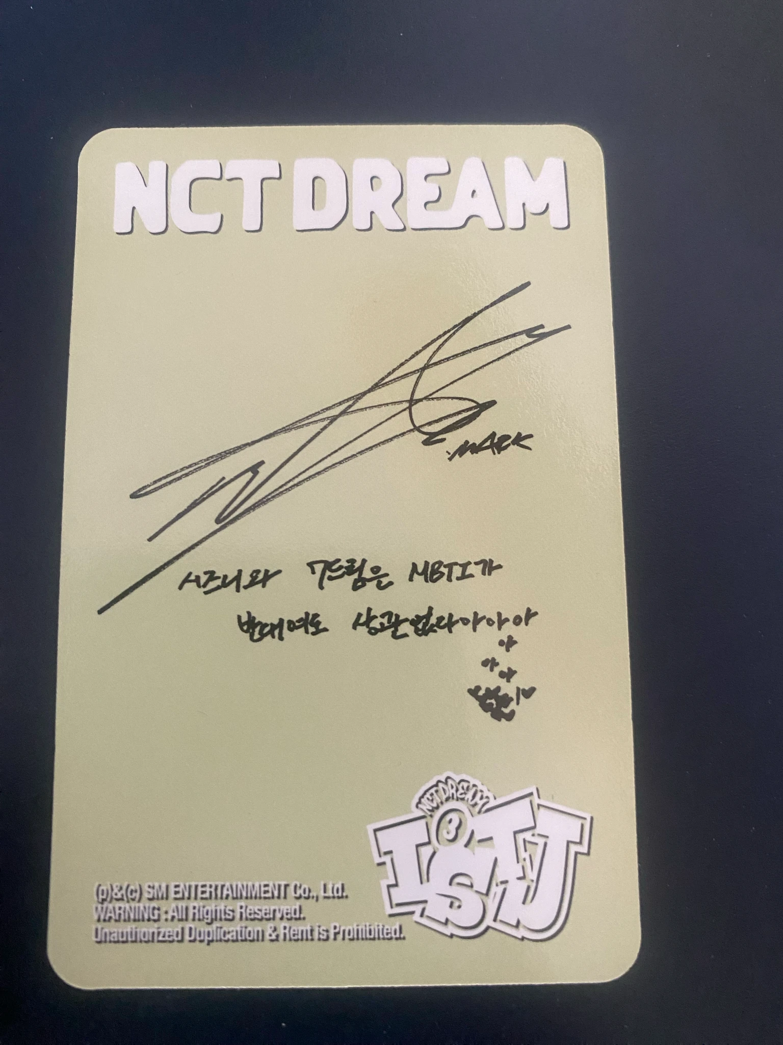 NCT DREAM Mark NCT DREAM - Mark - ISTJ Album smini version album photocard listing photo 2