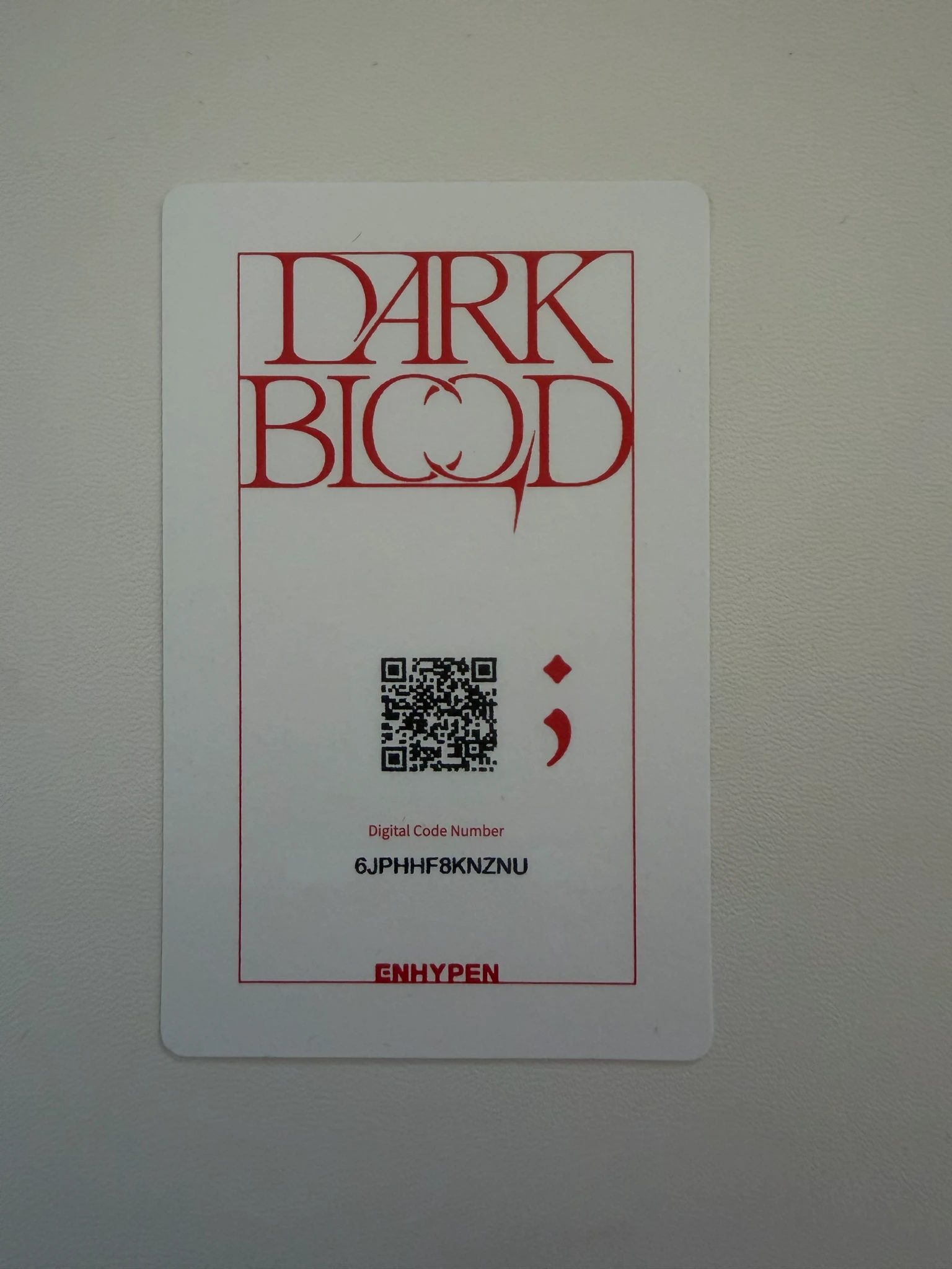 ENHYPEN ENHYPEN - DARK BLOOD Album weverse album version qr card korean album album photocard listing photo 2