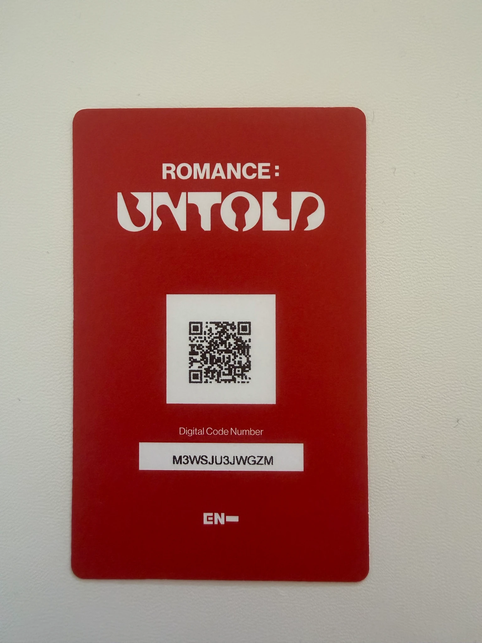ENHYPEN ENHYPEN - ROMANCE: UNTOLD Album qr card weverse album version album photocard korean album inceptio version listing photo 2